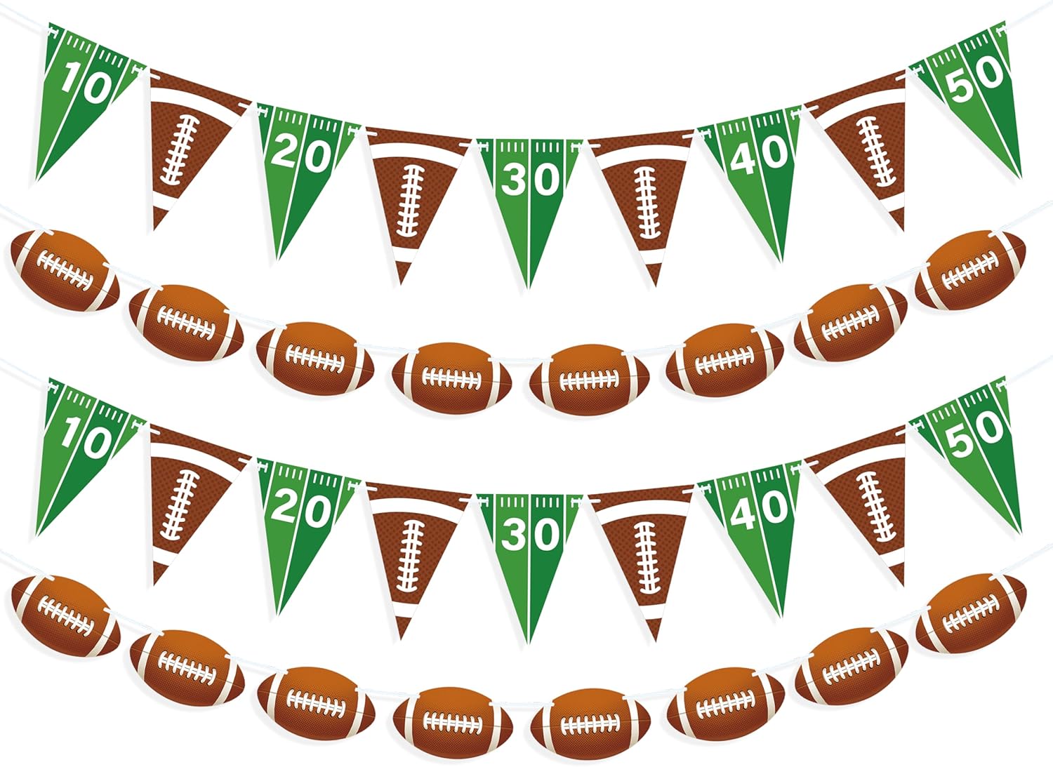4 Piece Football Party Decor Kit with Banners and Flags