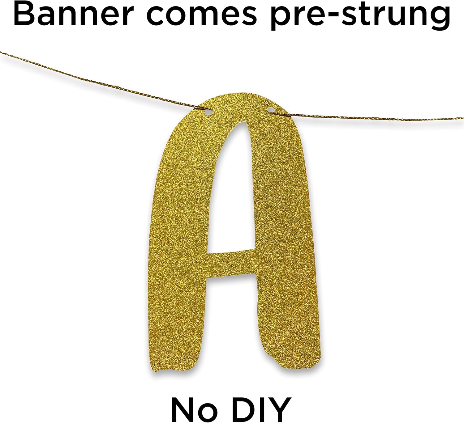Funny Bachelorette Gold Glitter Banner for Party Decorations