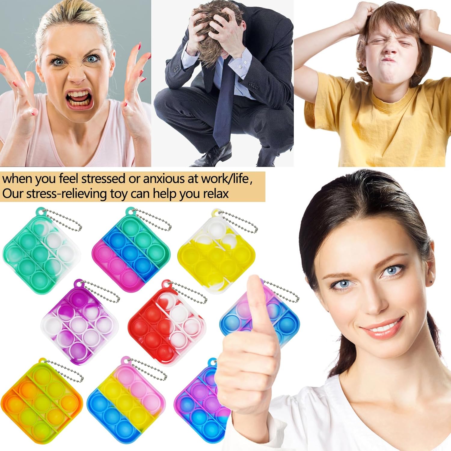 30 Pcs Mini Pop Bubble Fidget Toys for Kids and Adults