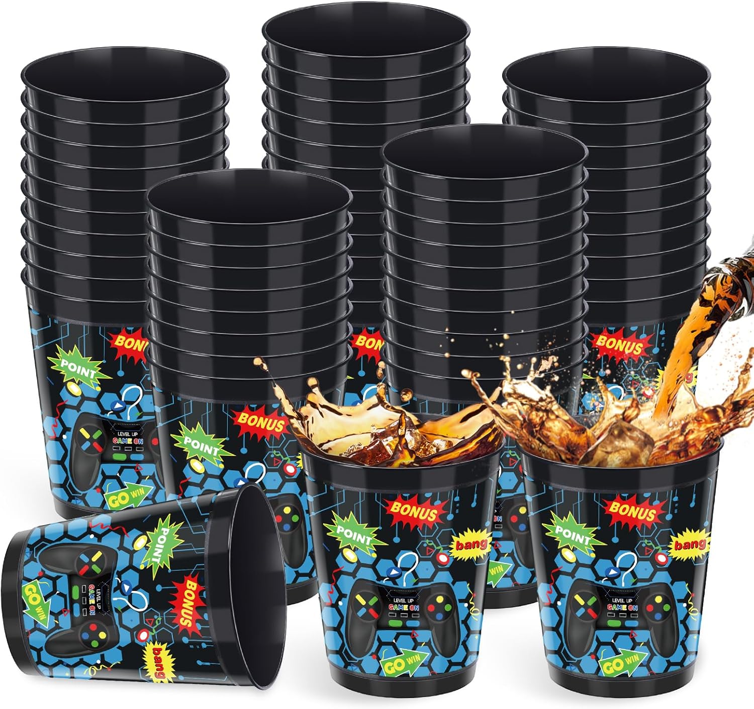 24 Piece 16 Oz Video Game Cups Party Favors Set