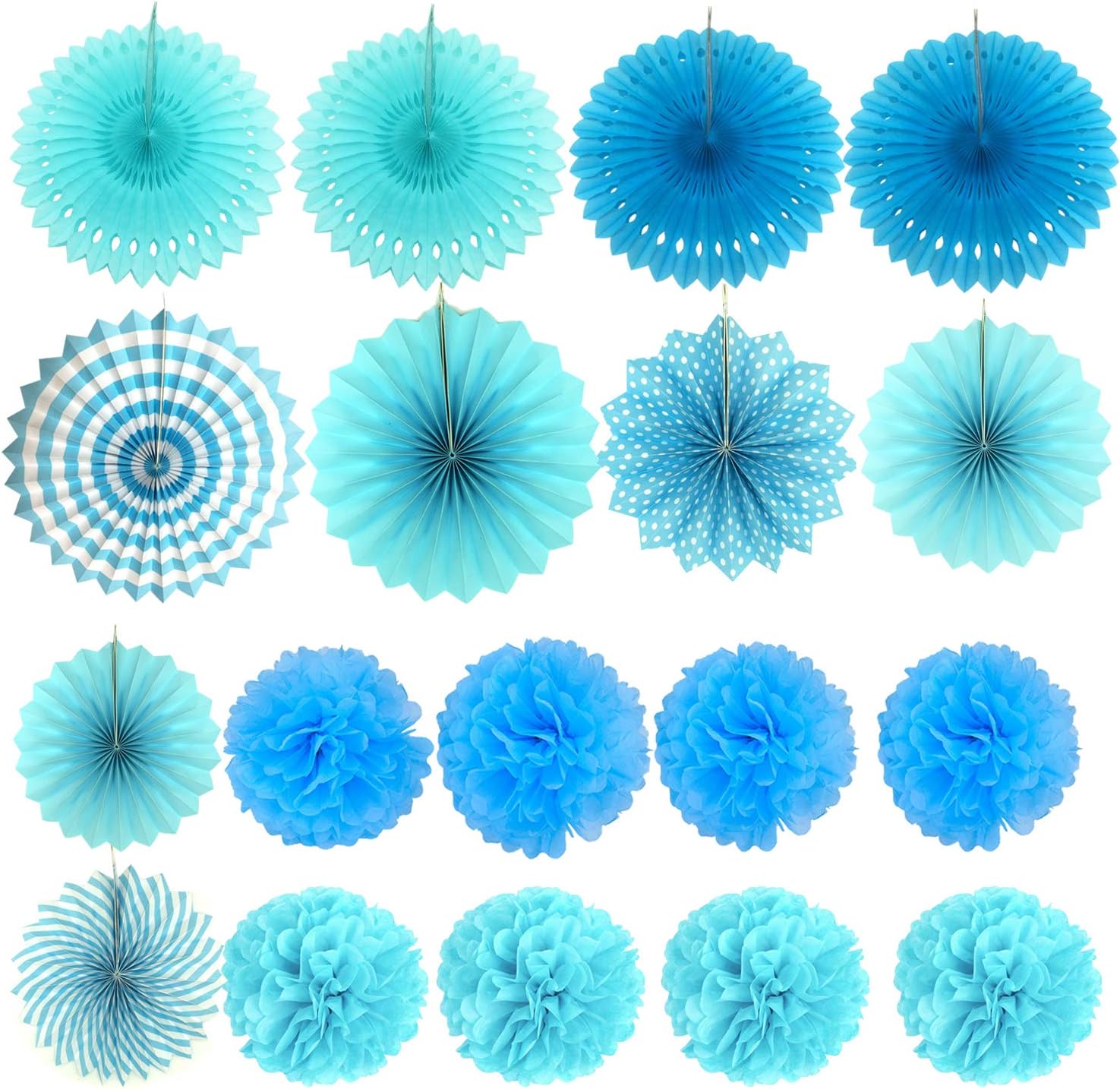 ZERODECO Blue Party Decorations 21 Pcs