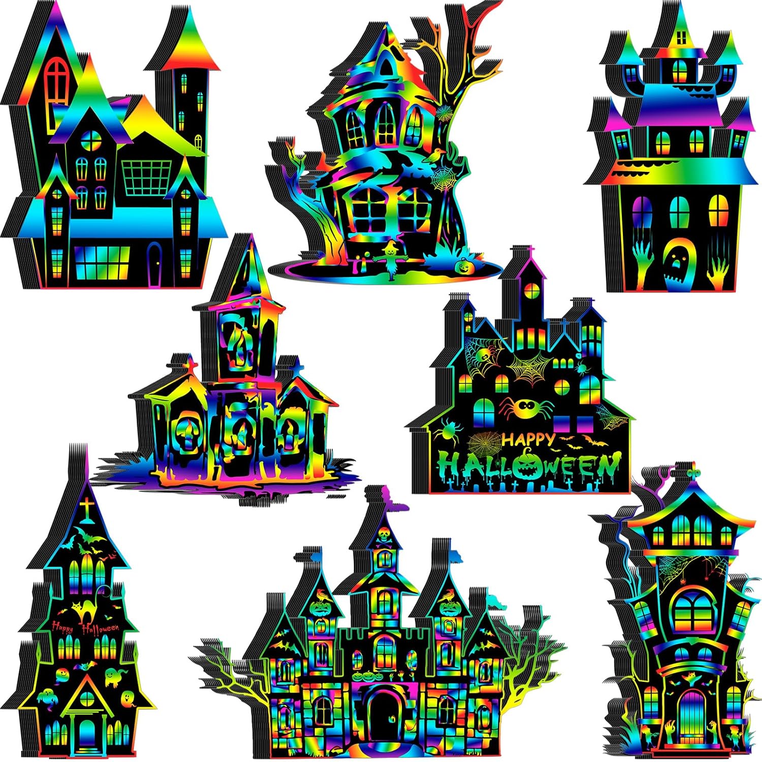 Motipuns 80 Piece Halloween Scratch Card Kit