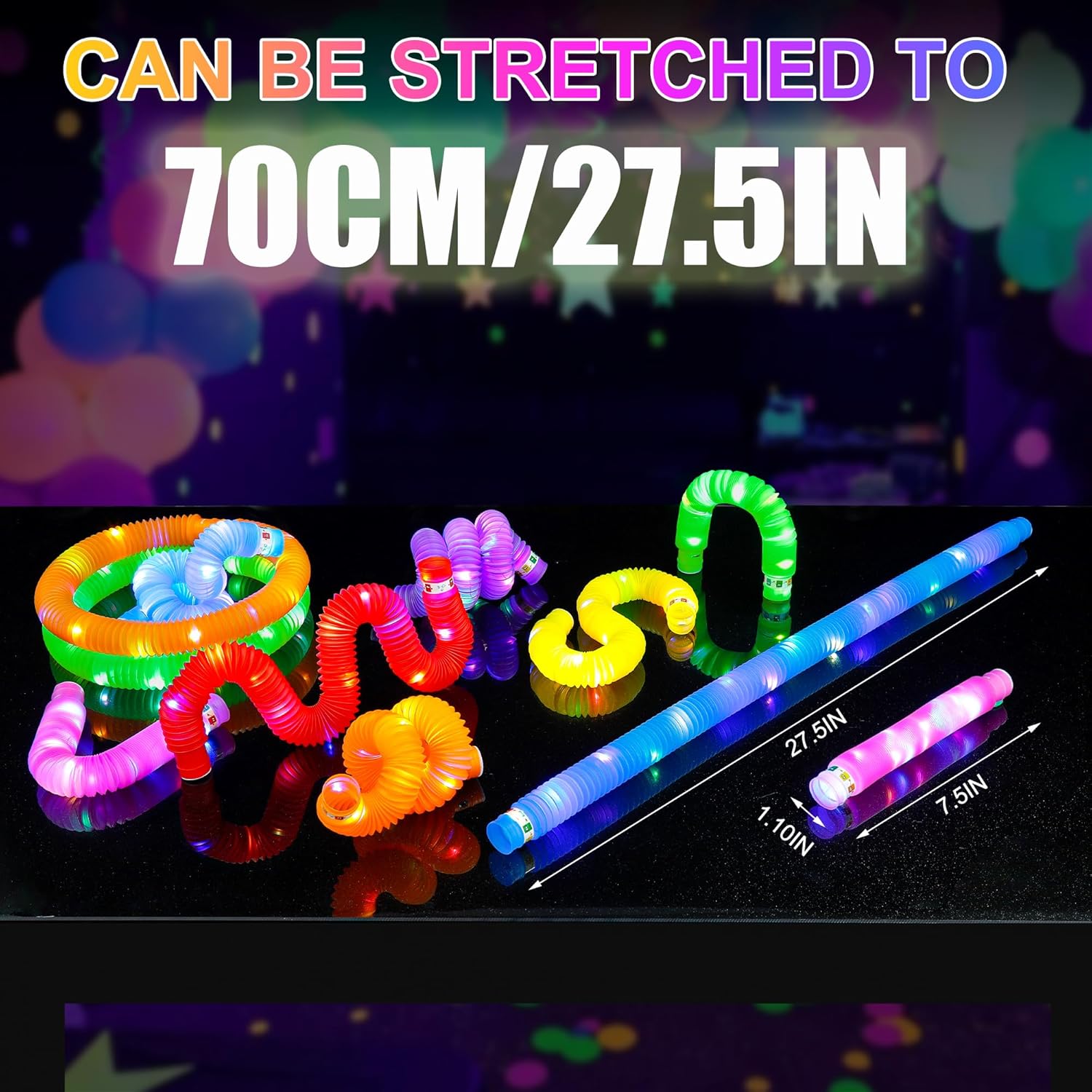 UrChoice Glow Sticks Party Favors 15 PCS LED Pop Tubes
