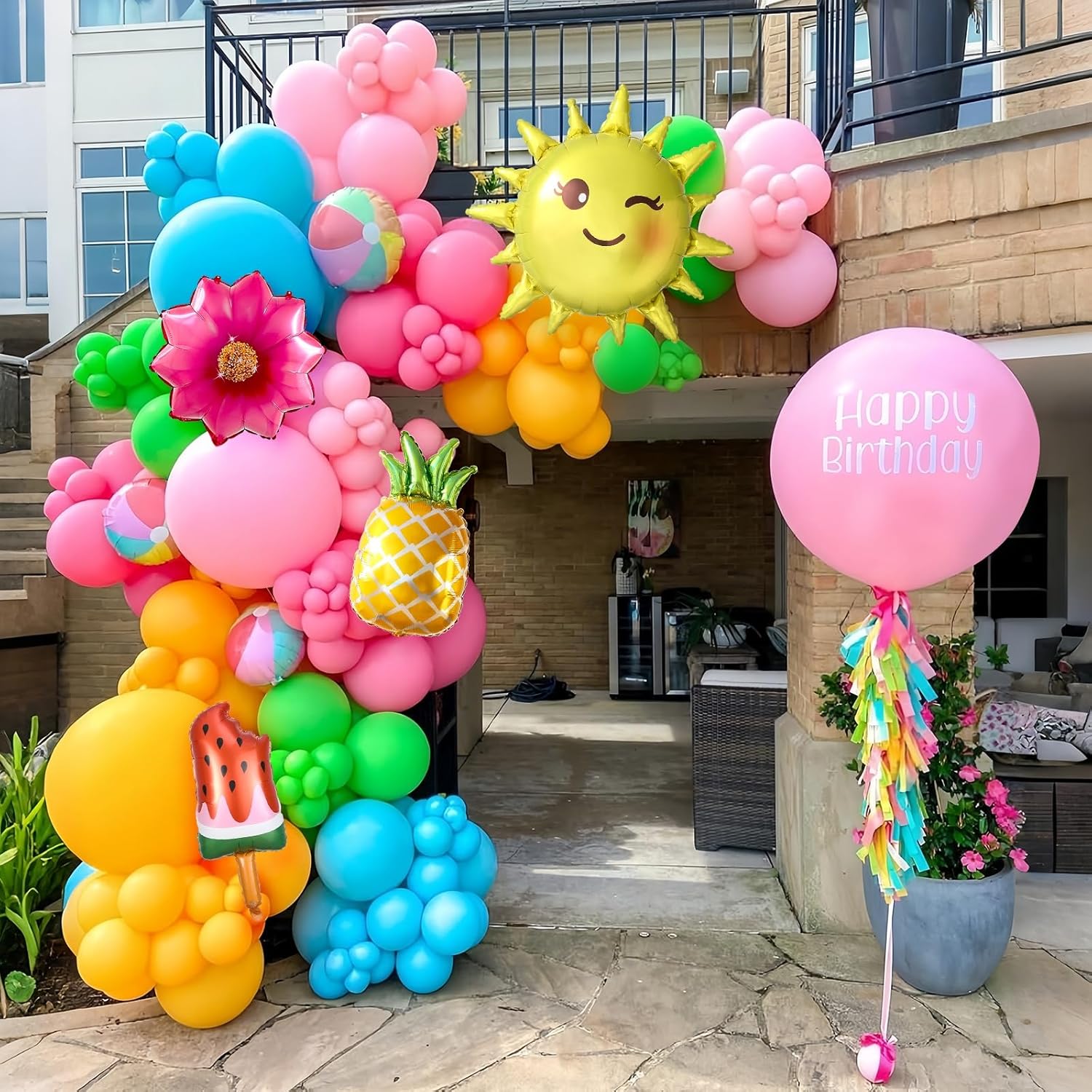 Tropical Balloon Arch Kit 129Pcs for Summer Parties