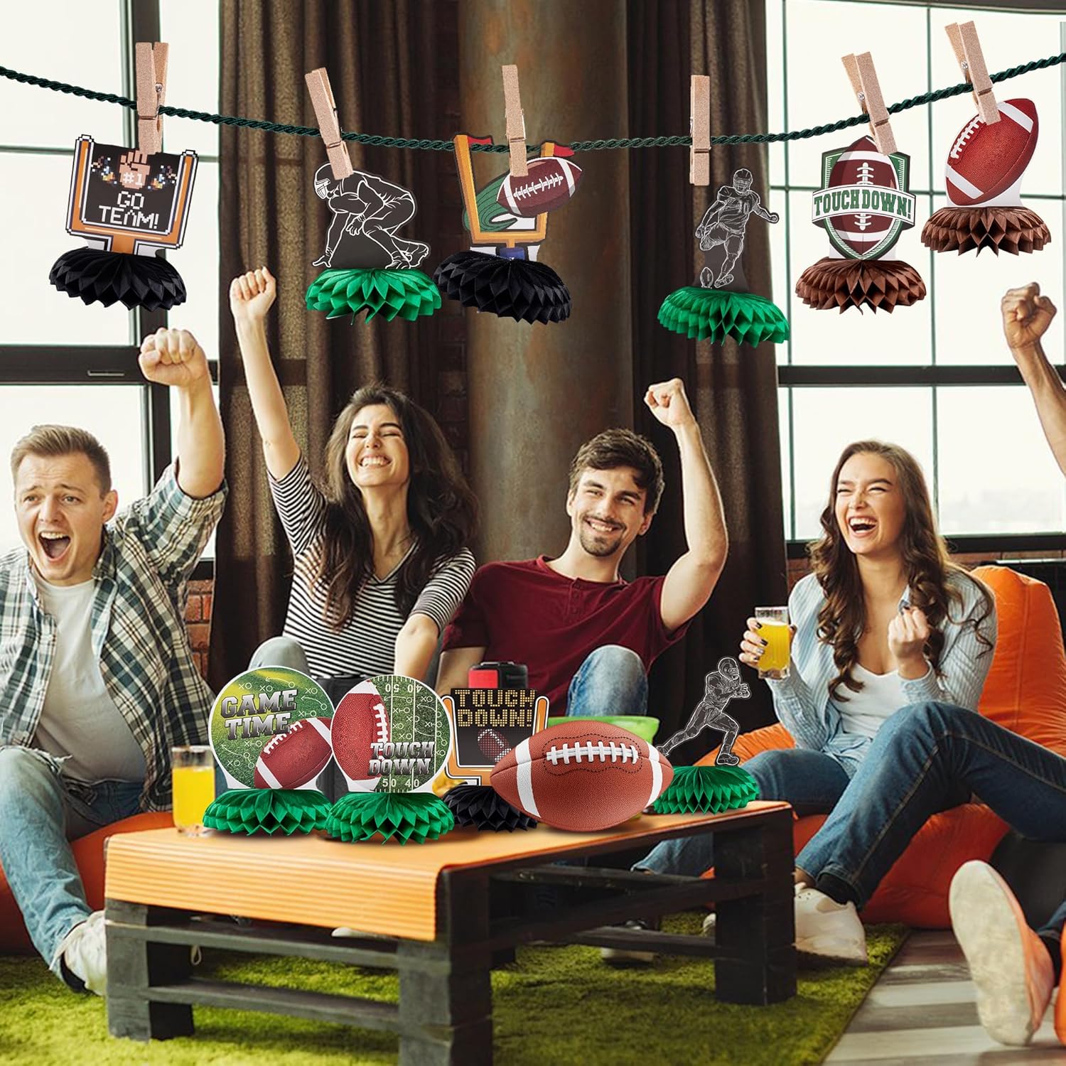 Football Party Table Decorations 10-Pack