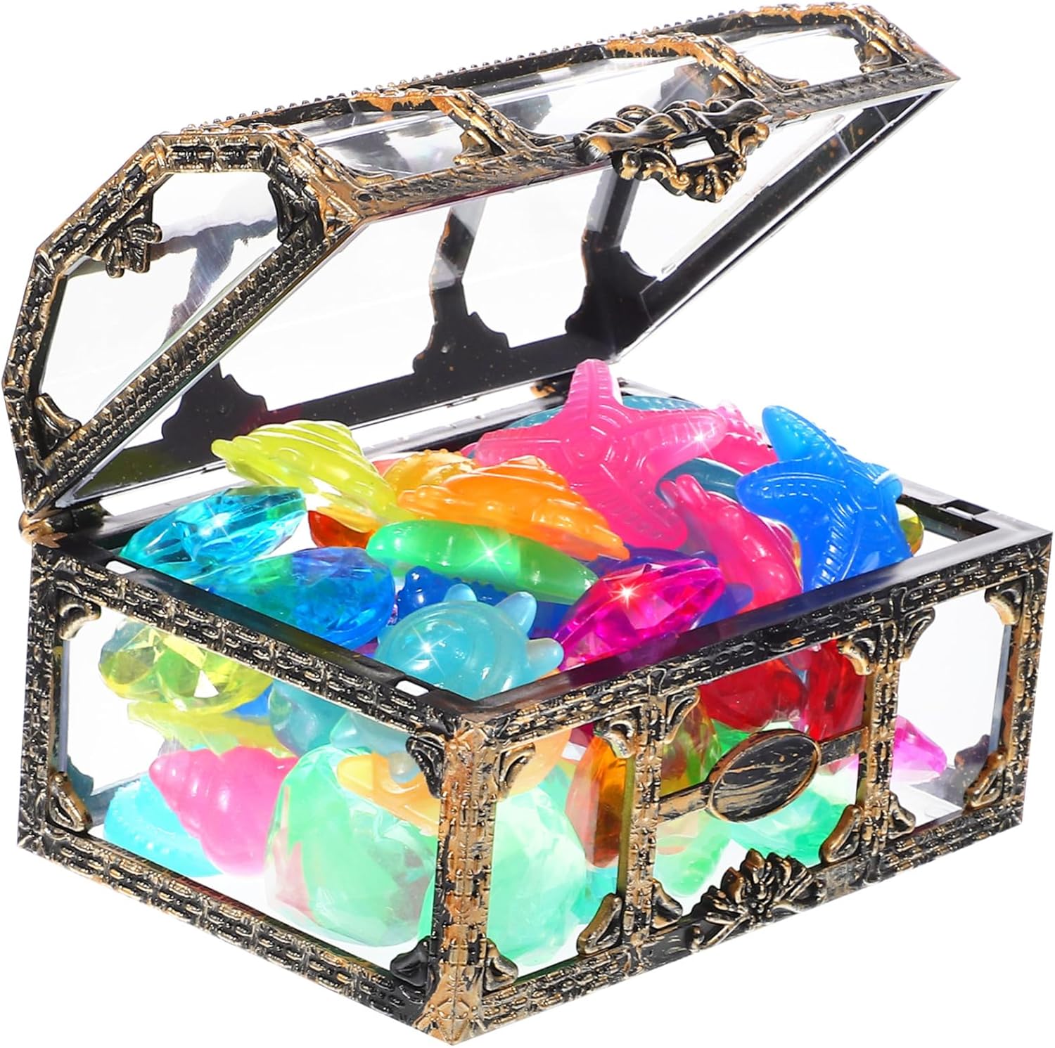 Yarnow Plastic Diamonds Pool Gems Treasure Chest Diving Accessories