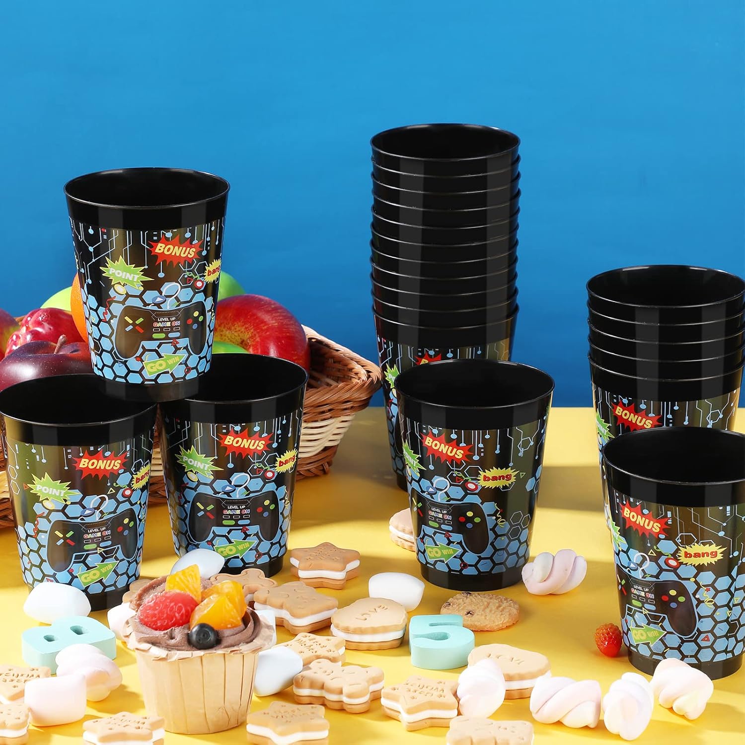 24 Piece 16 Oz Video Game Cups Party Favors Set