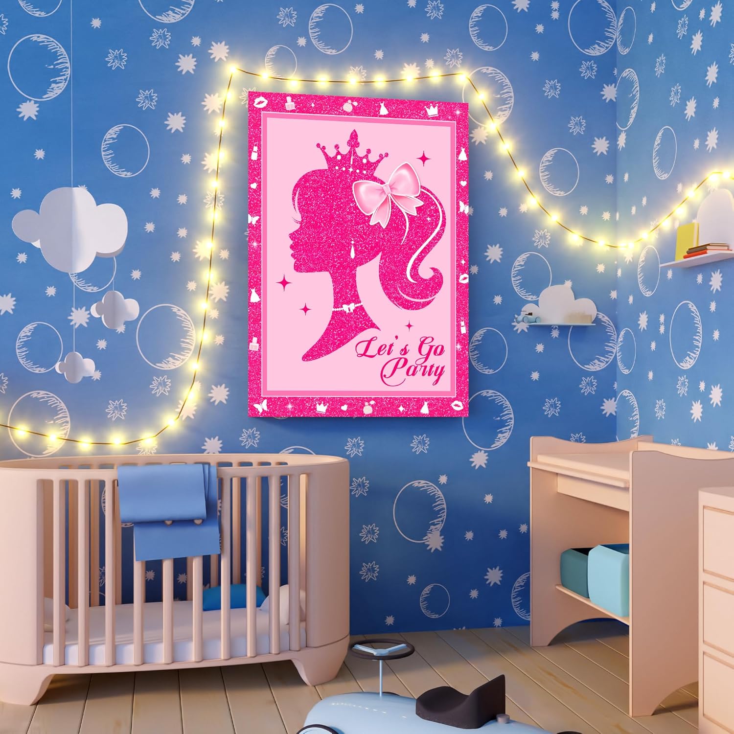 Hot Pink Pin the Bow Game Set for Kids