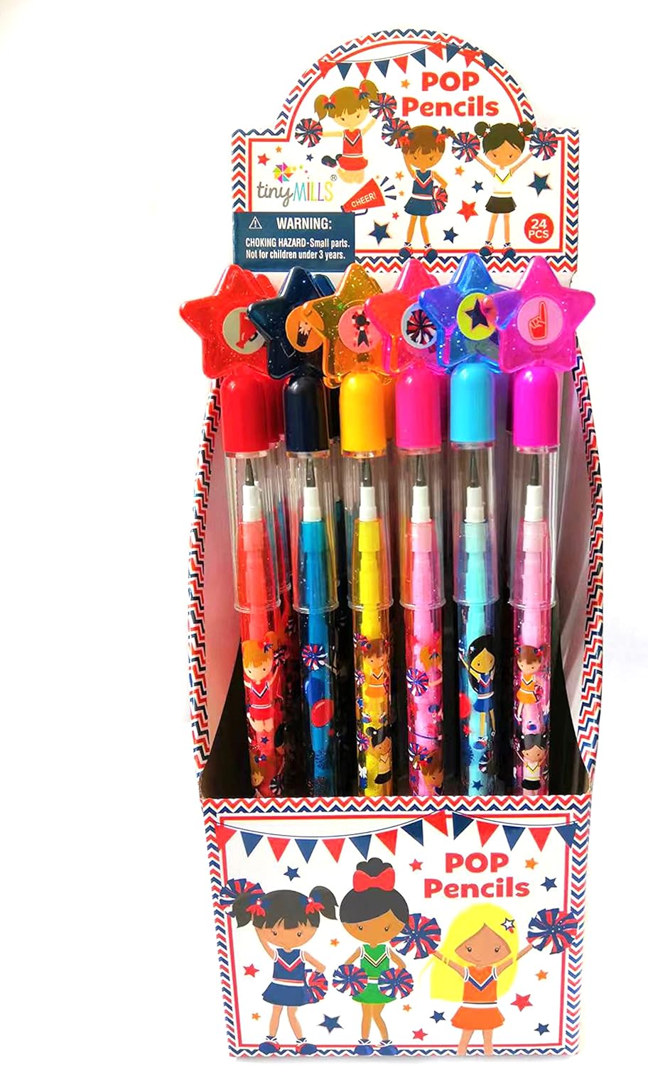Tinymills Cheerleading Stackable Push Pencil Set 24 Pcs