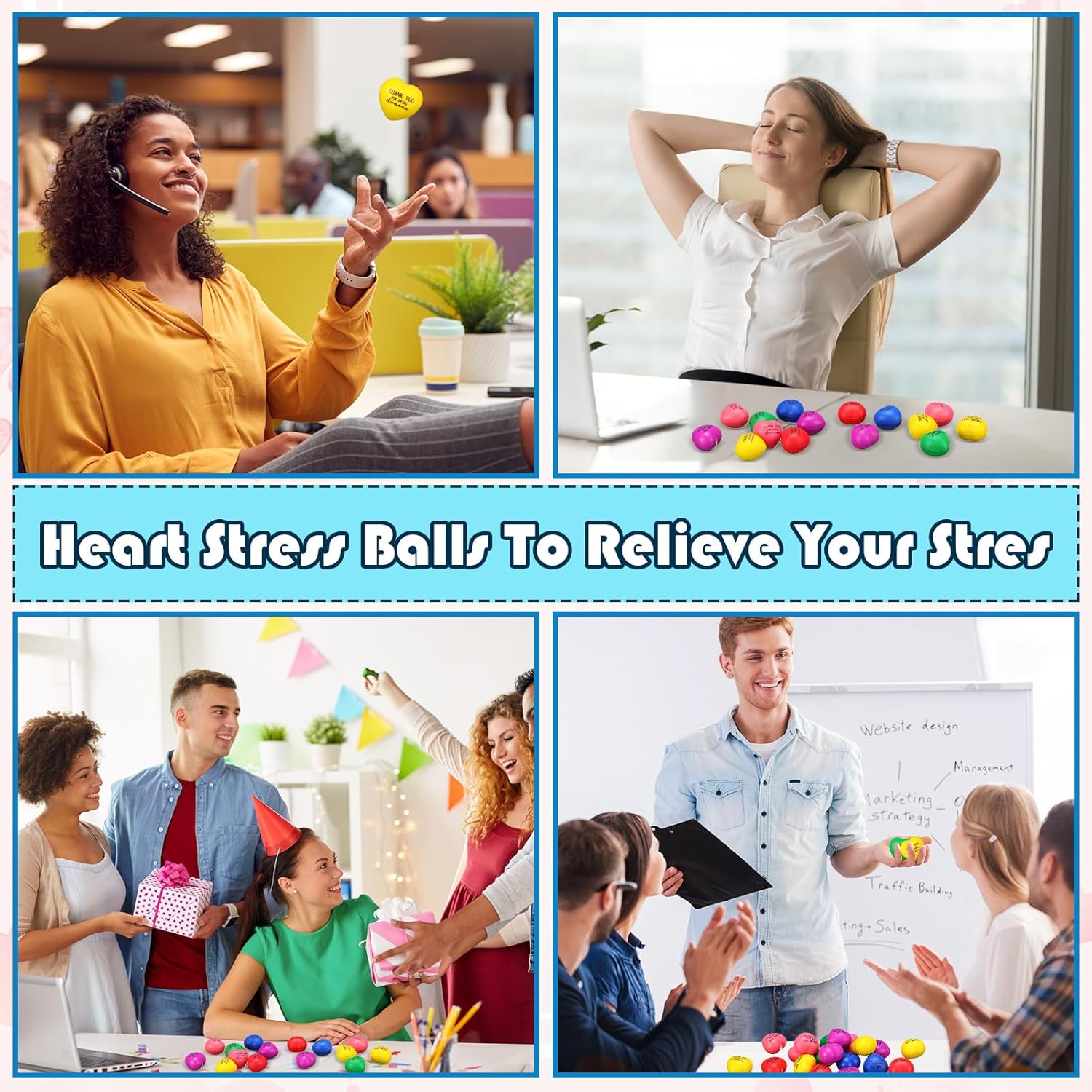 Liliful 100 Pcs Stress Balls Bulk for Graduation Party Favors