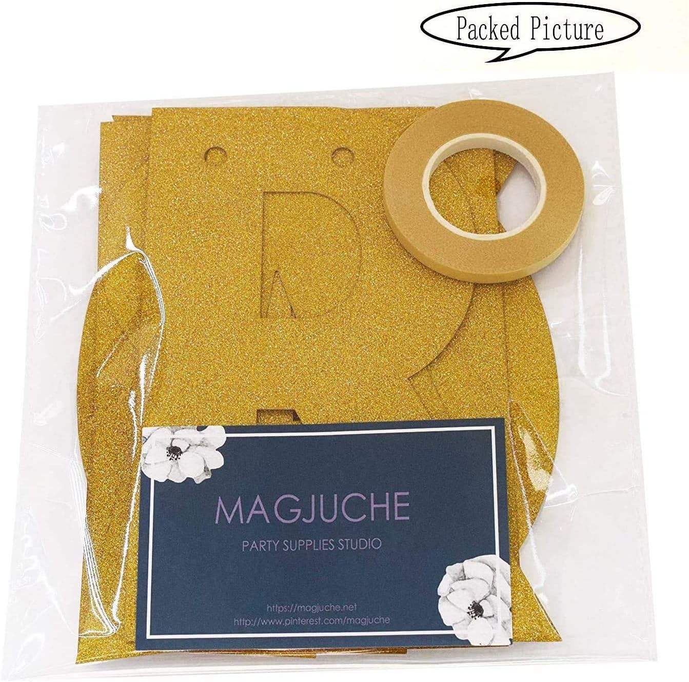 Gold Glitter 16th Birthday Banner Decorations