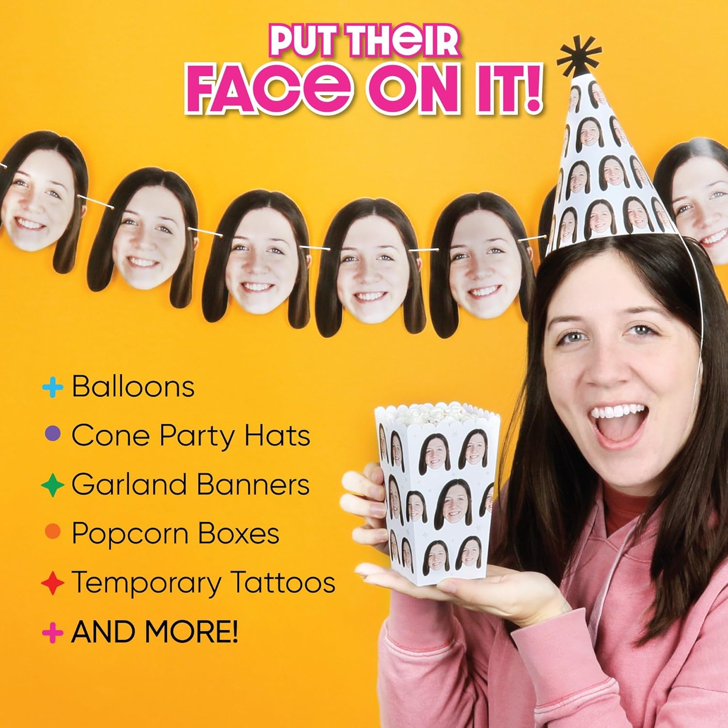 Custom Fun Face Candy Stickers with Personalized Design