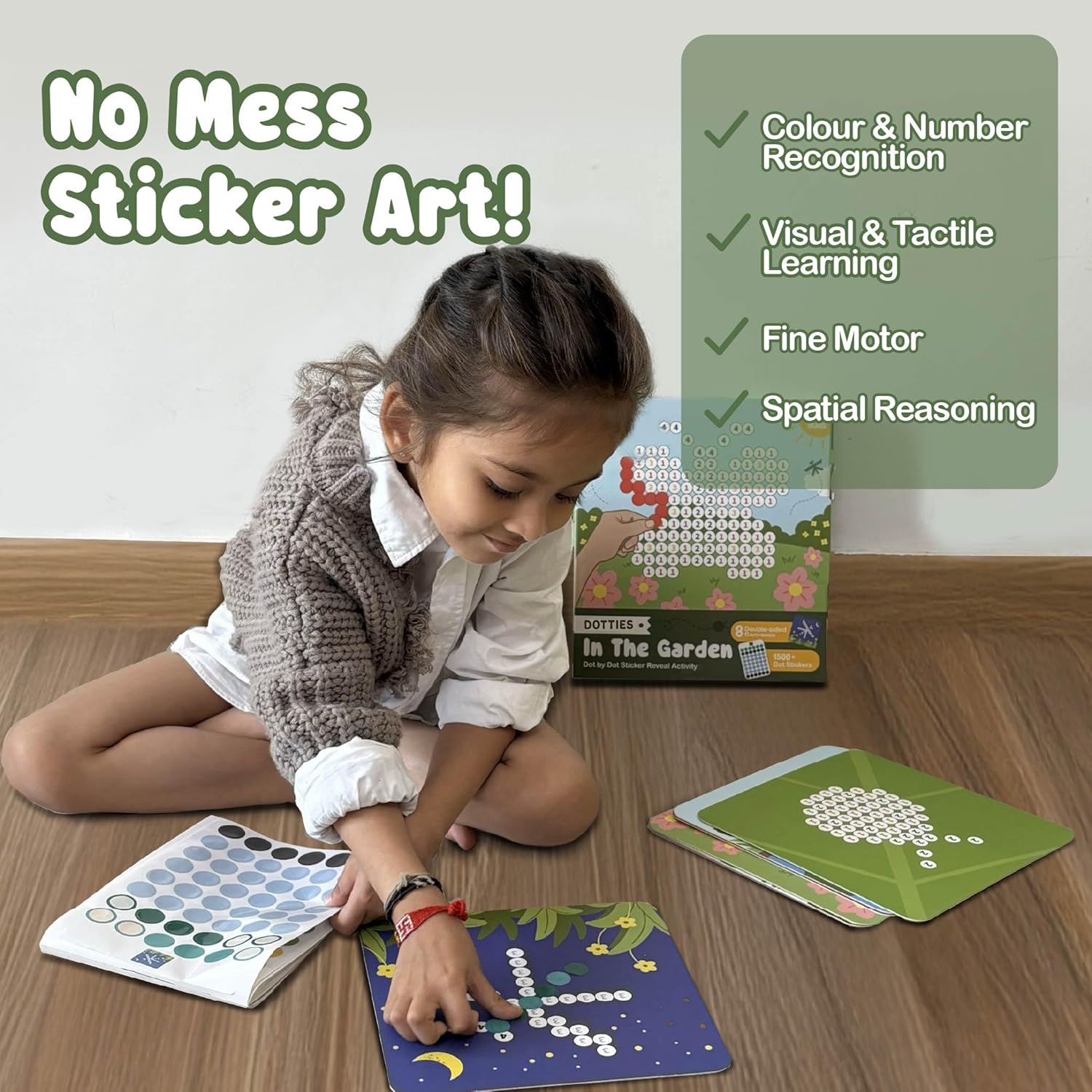 BINCA Dotties Dot Art Kit with 1500 Stickers for Kids 4-8