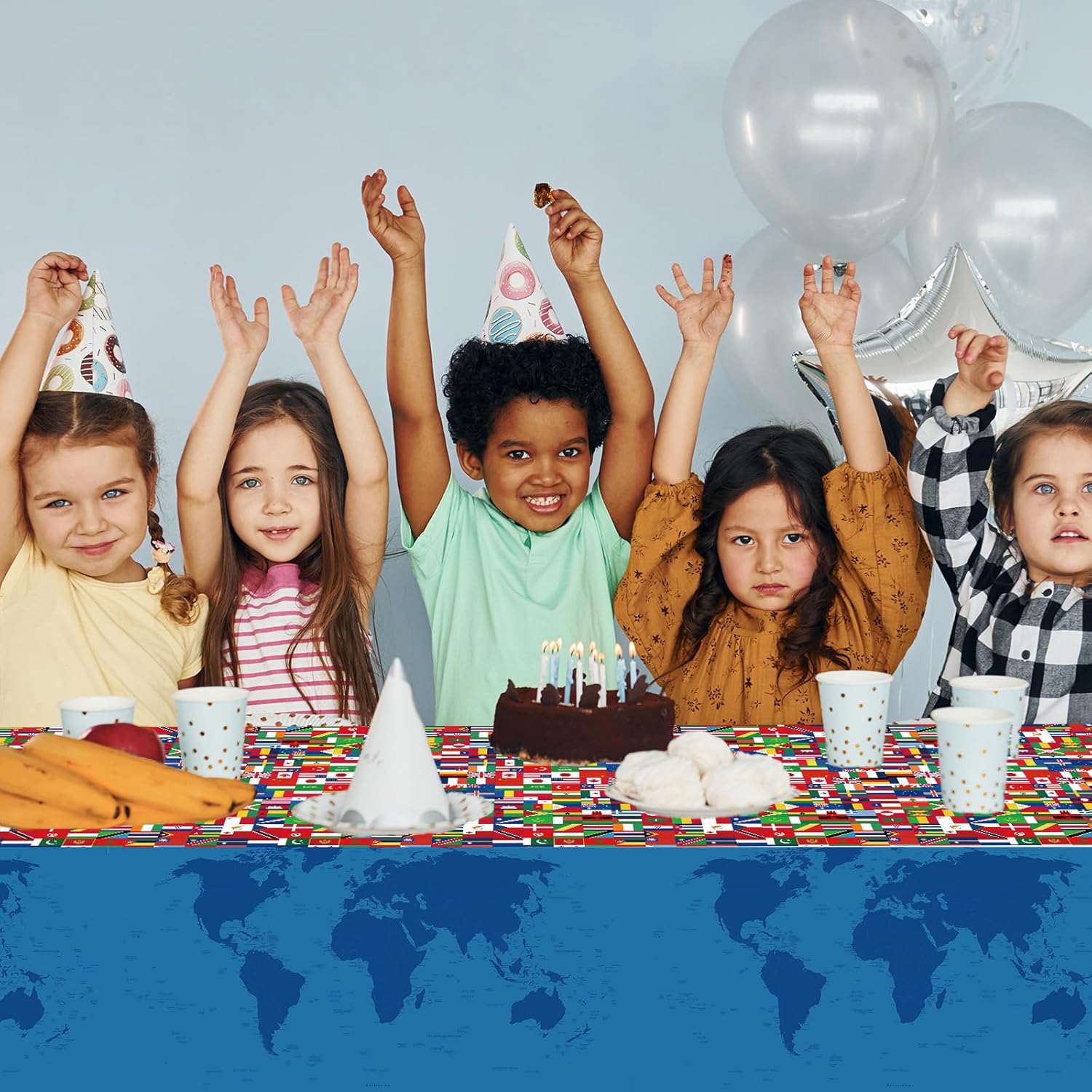 6 Pieces International Flag Table Cover for Parties