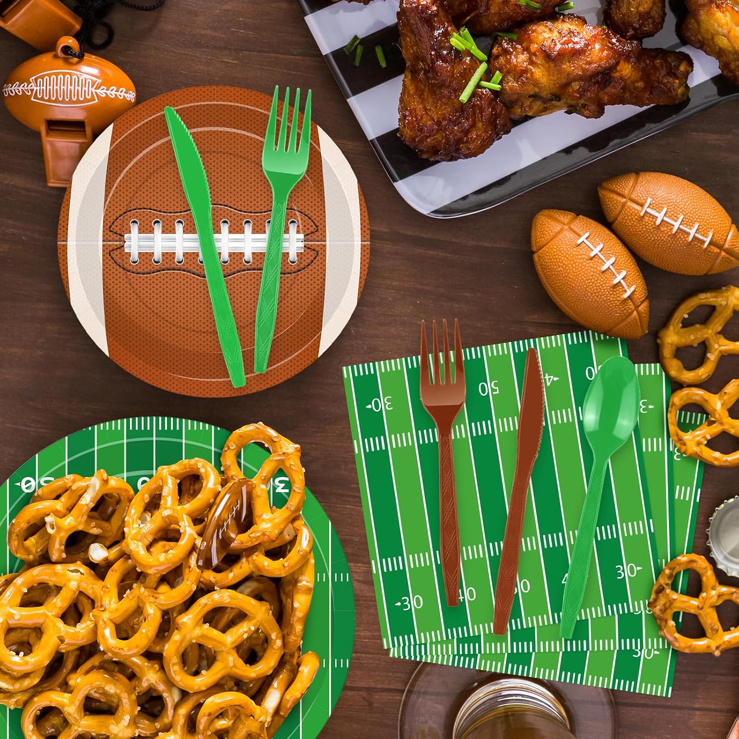 175 Pcs Football Tableware Set for 25