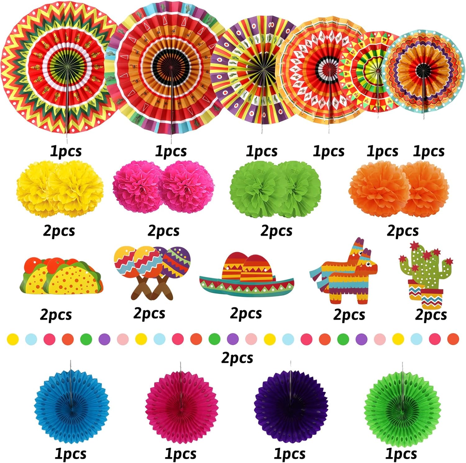 Zerodeco Fiesta Mexican Party Decorations 21 Pcs