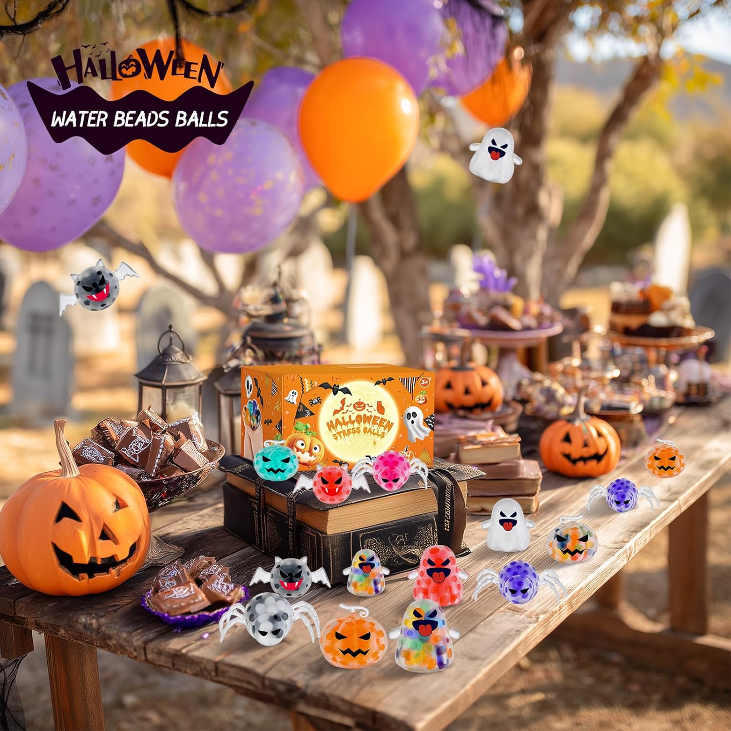 24 Pack Halloween Mini Squeeze Balls Stress Relief Set