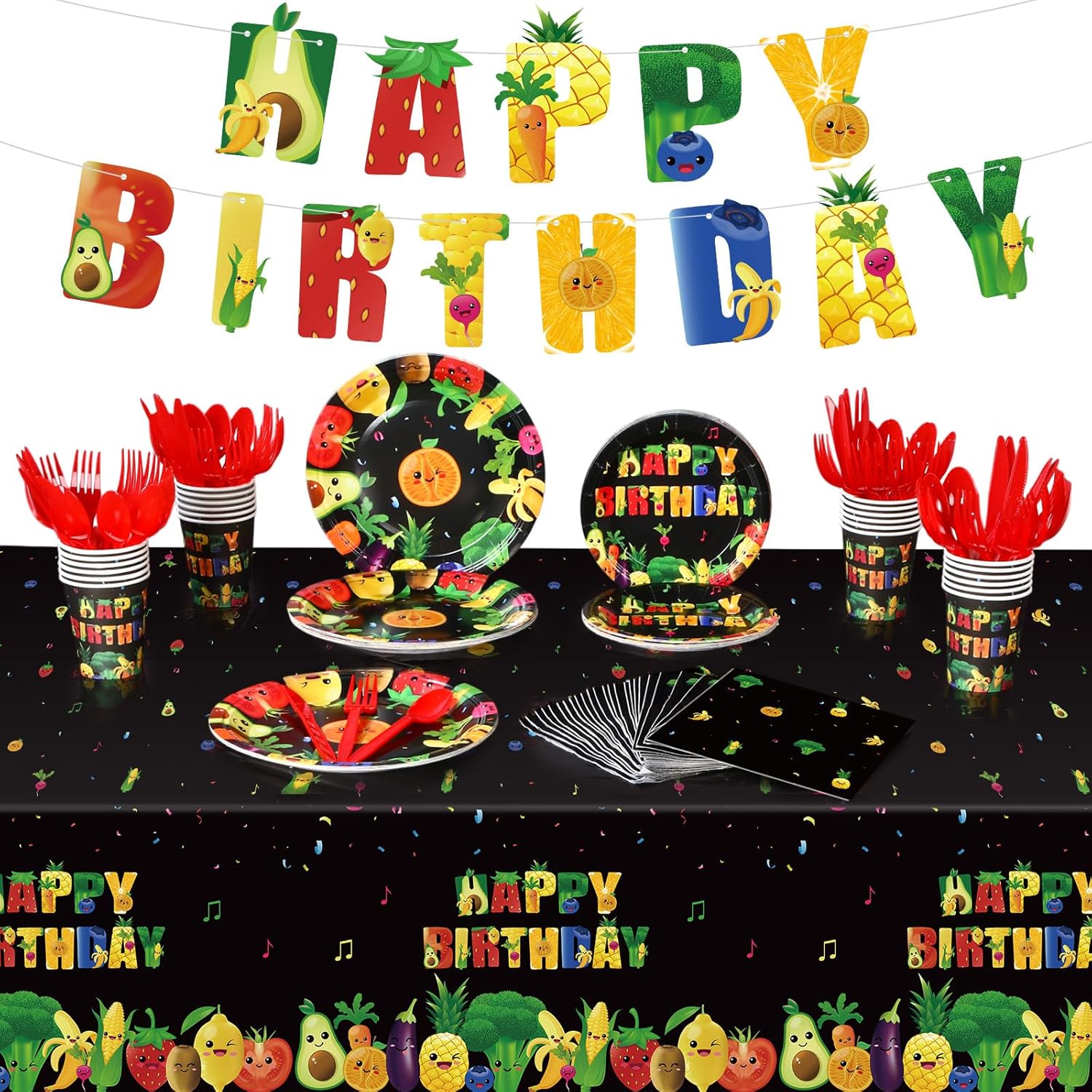Zhehao 172 Piece Fruit Themed Party Decor Set