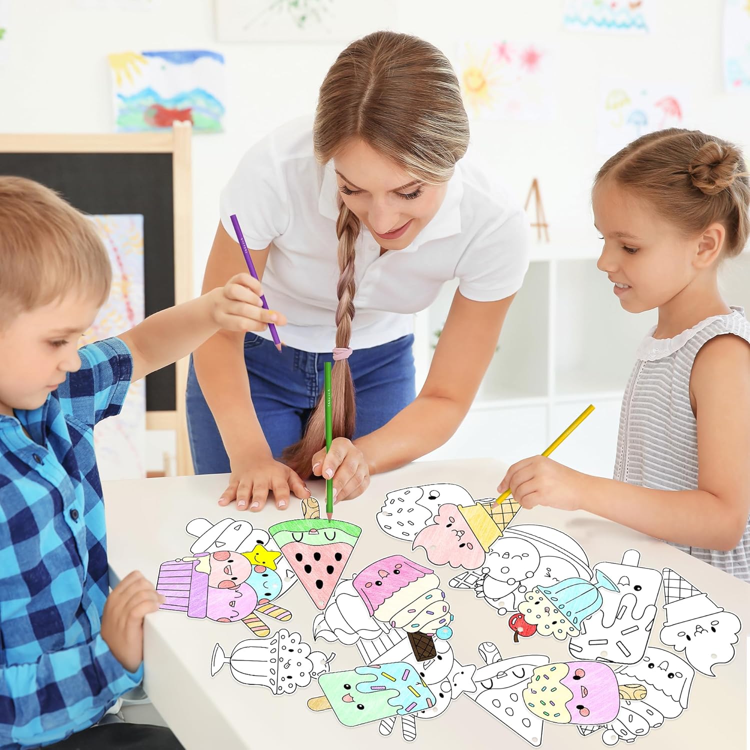 JAPBOR Ice Cream Coloring Craft Kit 83PCS
