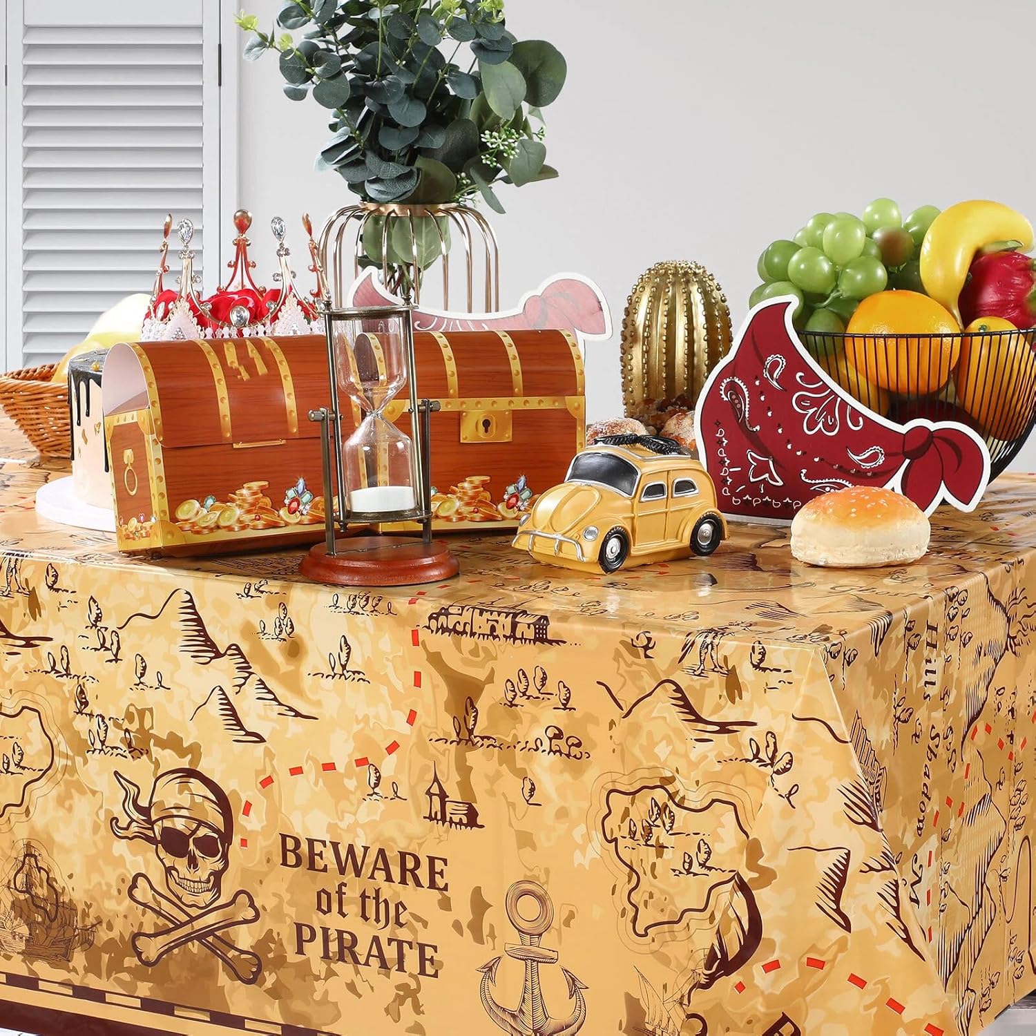 Irenare Pirate Party Tablecloth 54 x 108 Inches