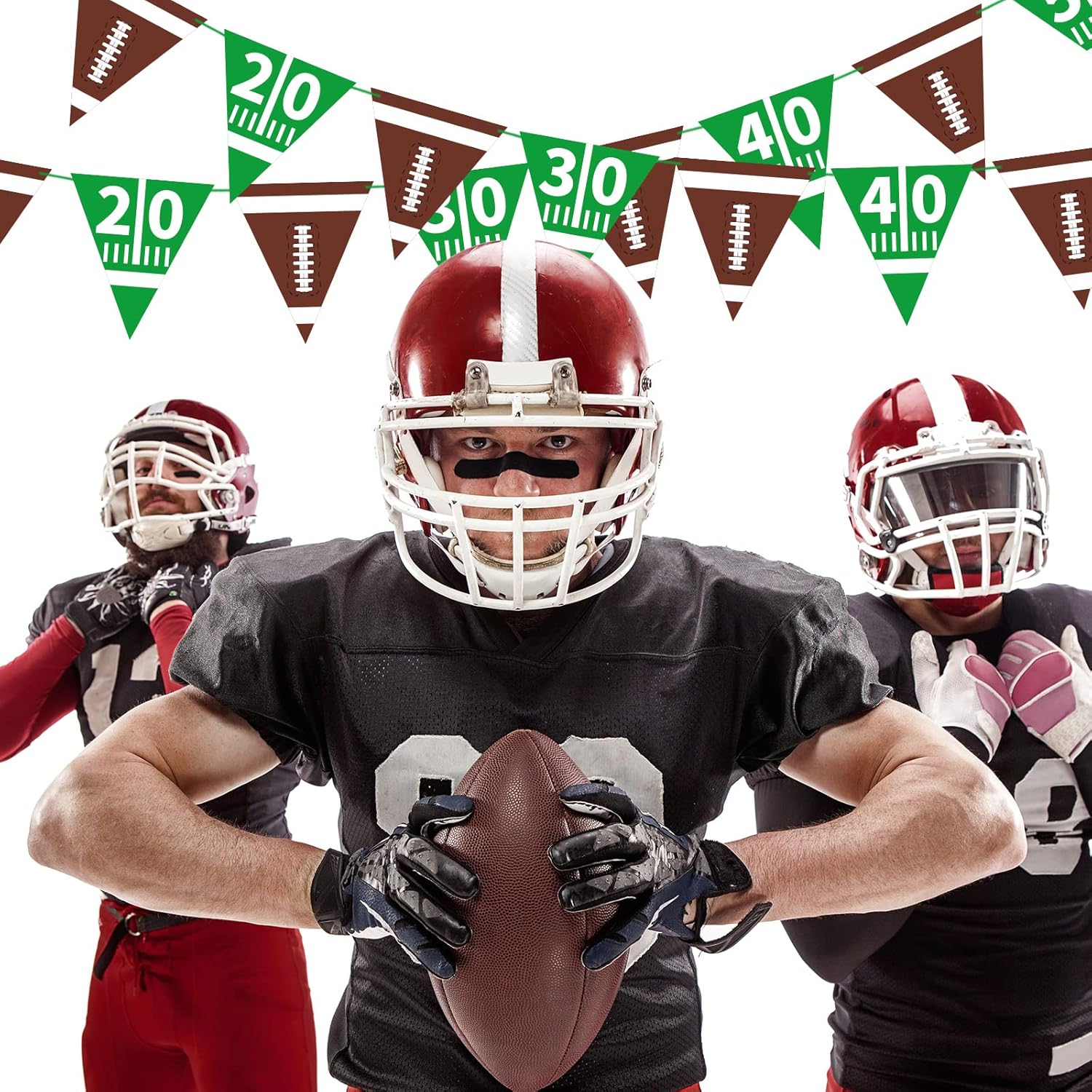 Football Decorations Bunting Triangle Flags Banner for Birthday Party