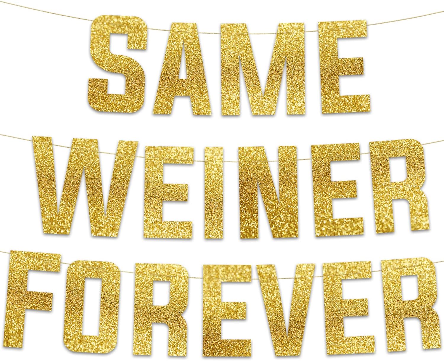 Funny Bachelorette Gold Glitter Banner for Party Decorations
