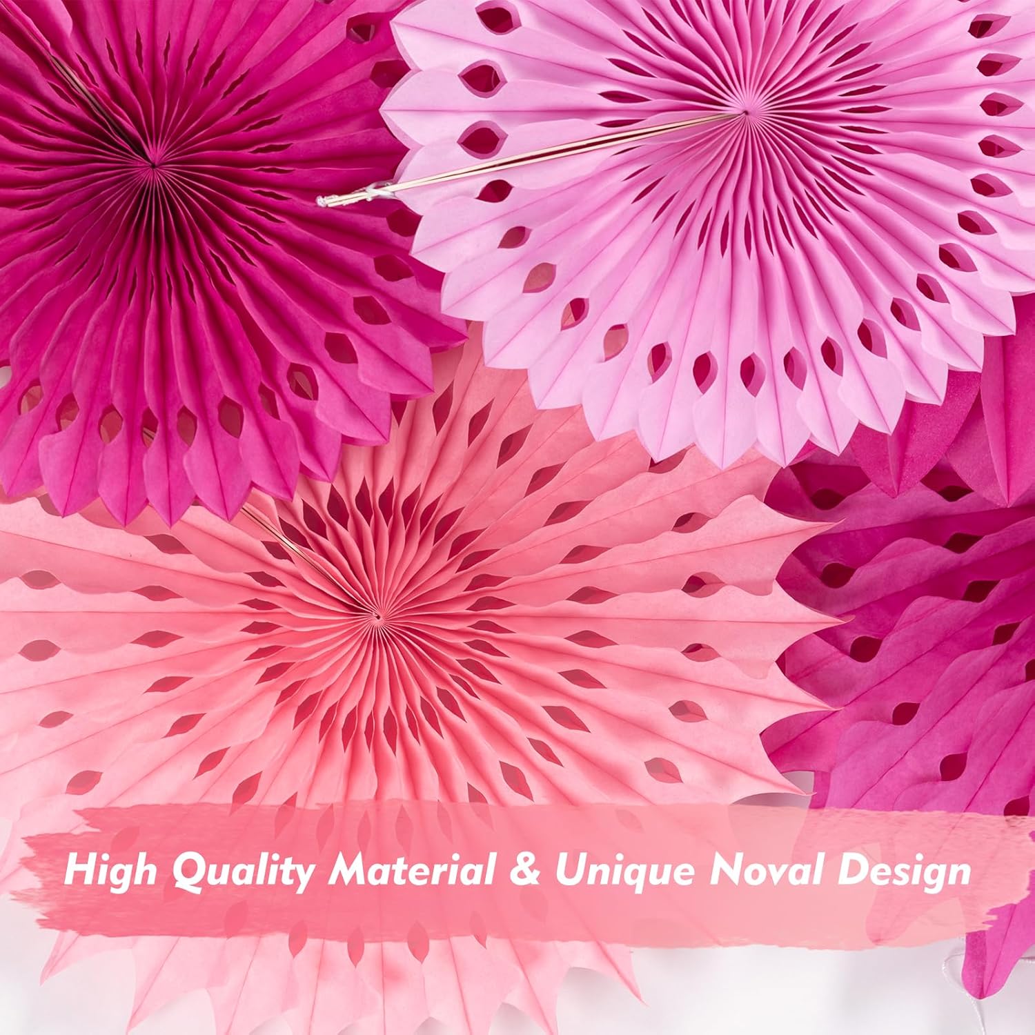 PAPER JAZZ Hot Pink Paper Flowers Decorations Pack of 11