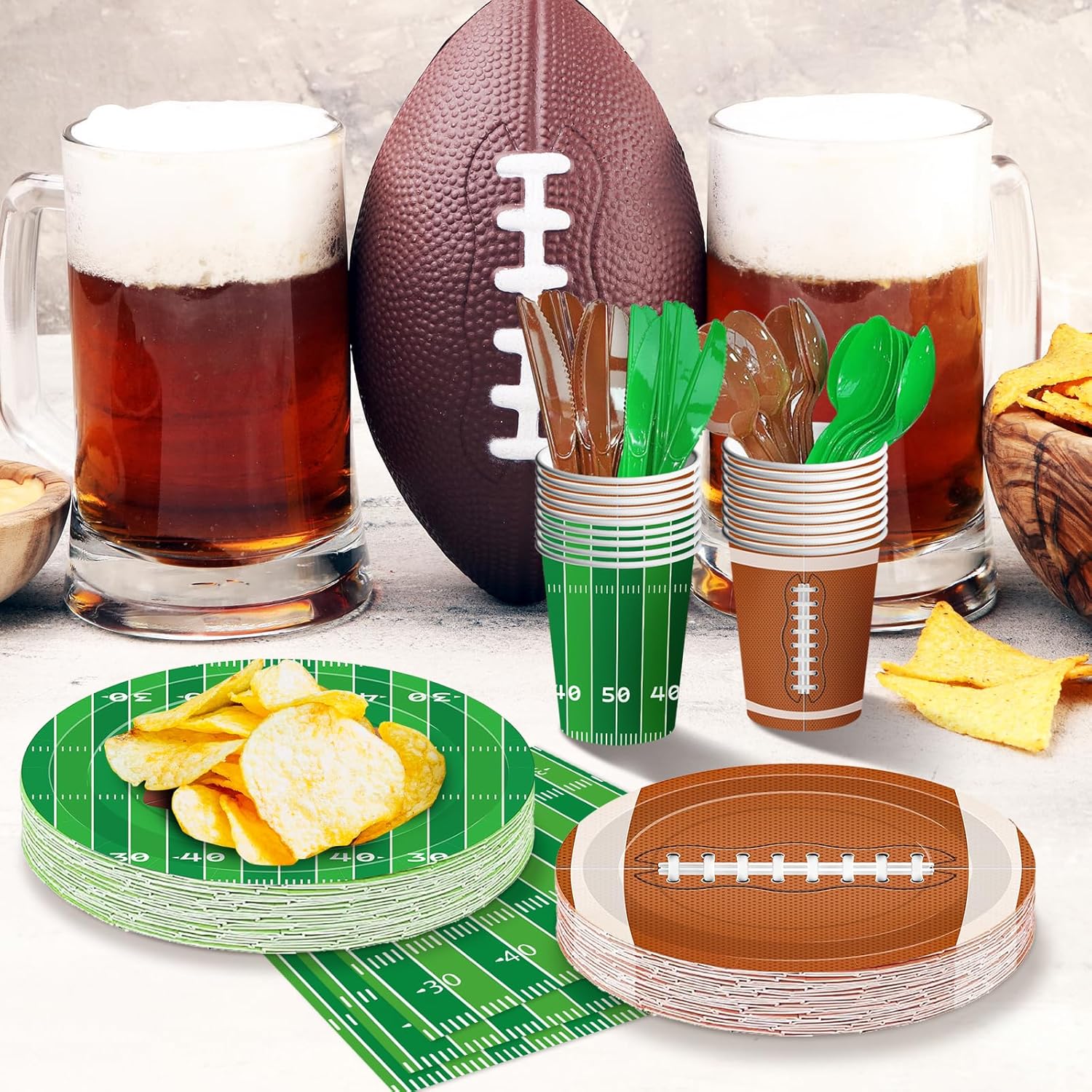 175 Pcs Football Tableware Set for 25