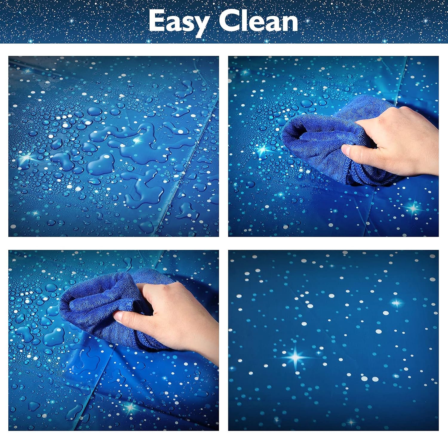 Tatuo Space Tablecloth Starry Night Decor 54x108 Inch 2Pcs
