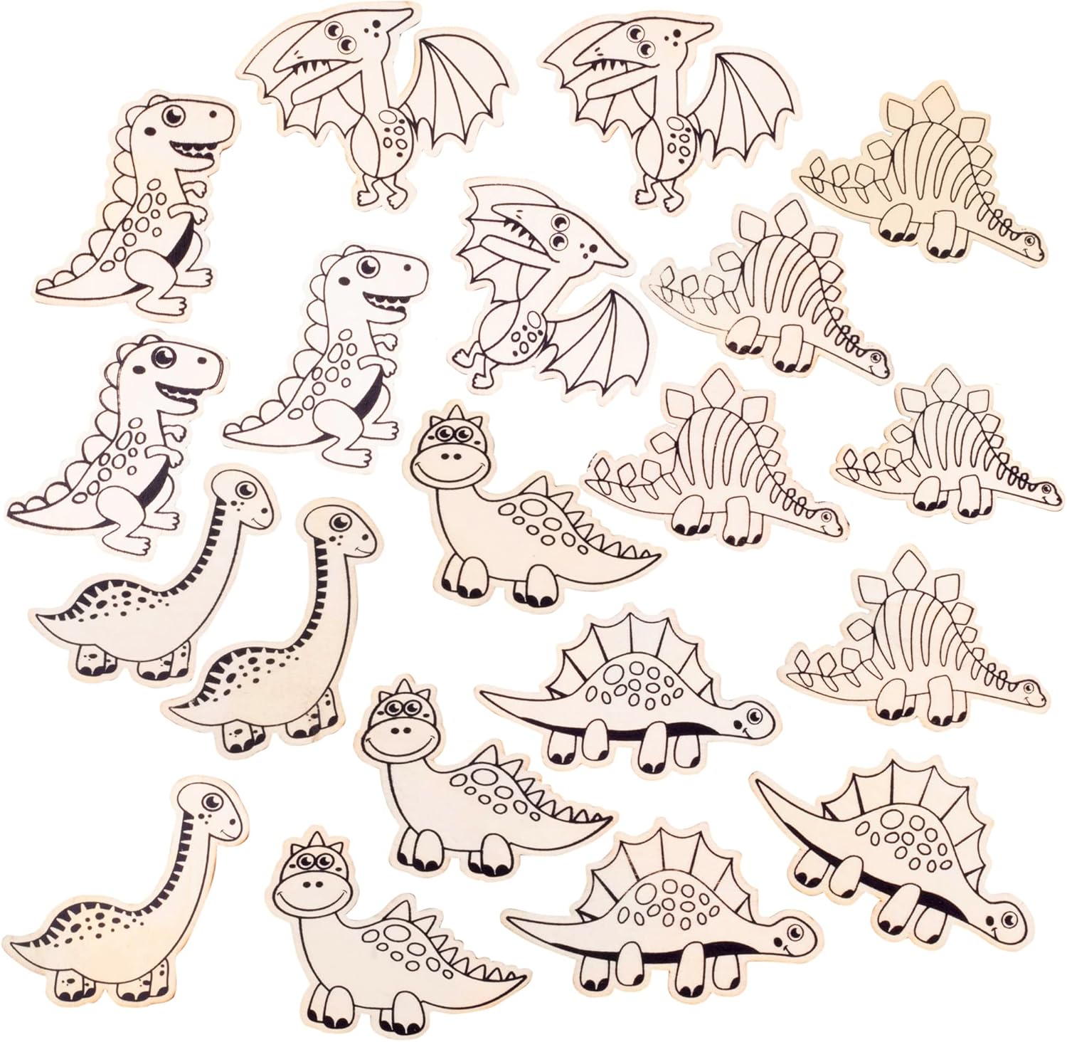 Dinosaur Wood Painting Kit 24 pcs for Kids Party Favors