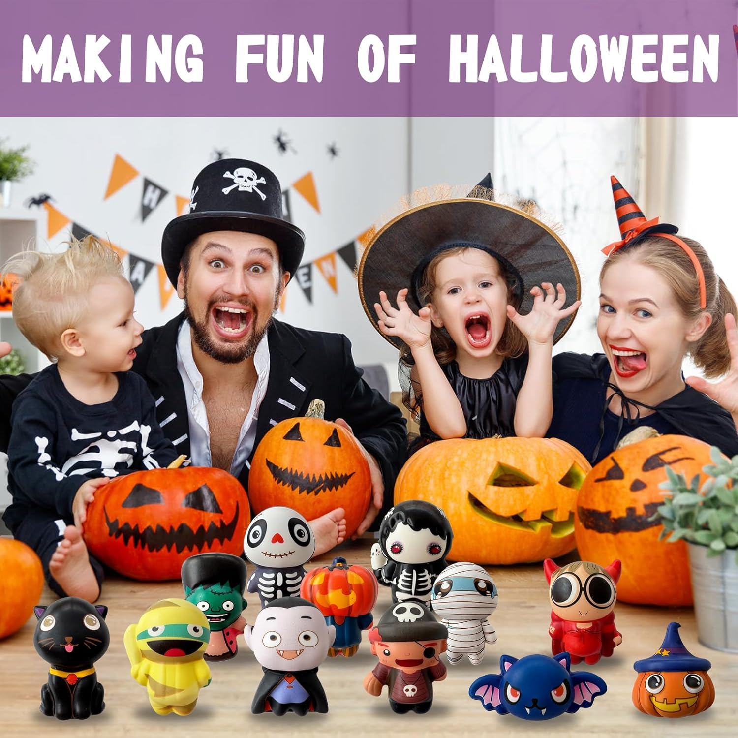 12 Pack Halloween Squishies Toys for Stress Relief