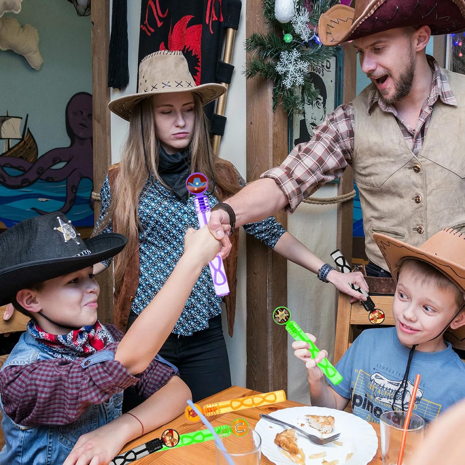 30 Pcs Western Cowboy Party Favors Mini Bubble Wand