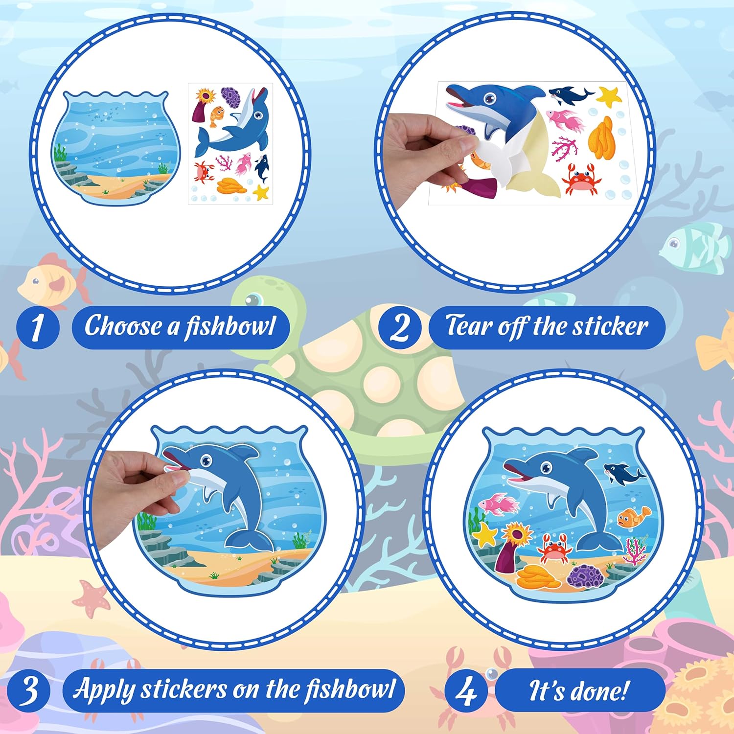 80UncleKimby 32pcs Ocean Animal Craft Sticker Kit