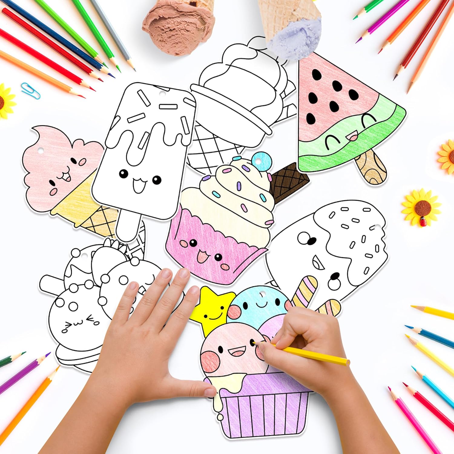 JAPBOR Ice Cream Coloring Craft Kit 83PCS