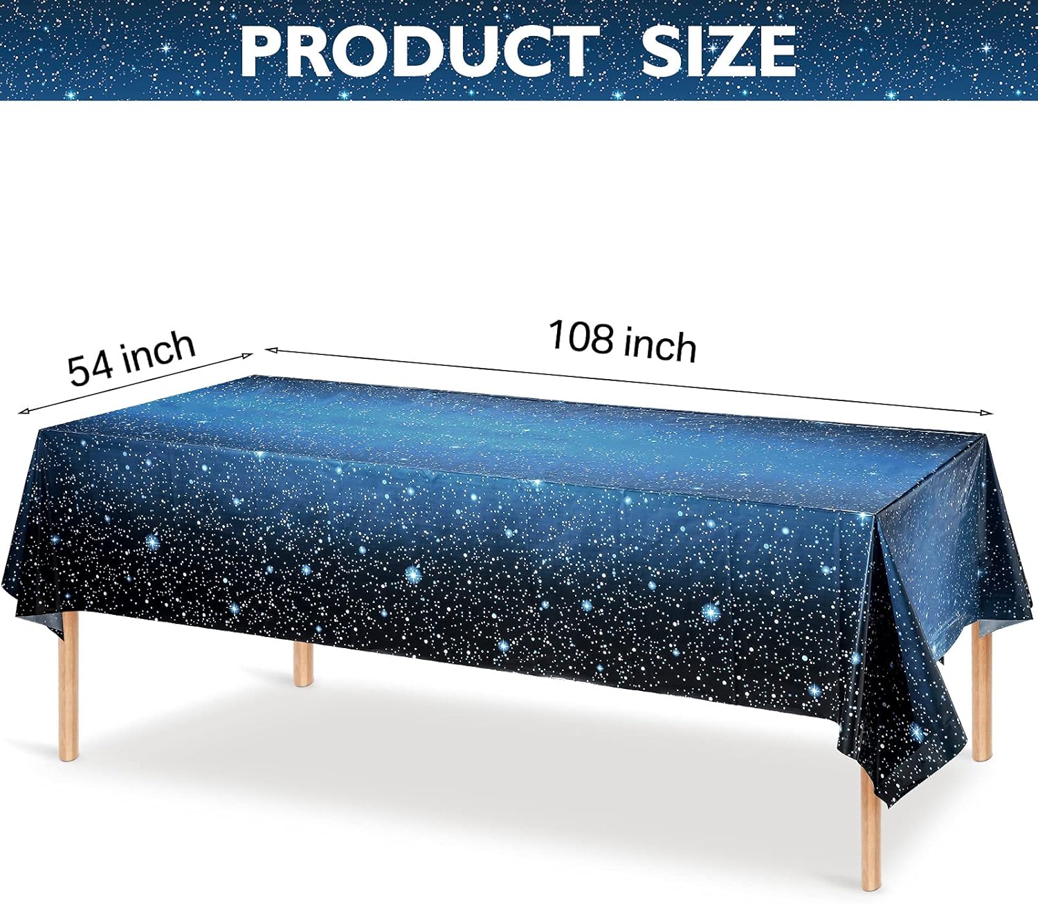 Tatuo Space Tablecloth Starry Night Decor 54x108 Inch 2Pcs