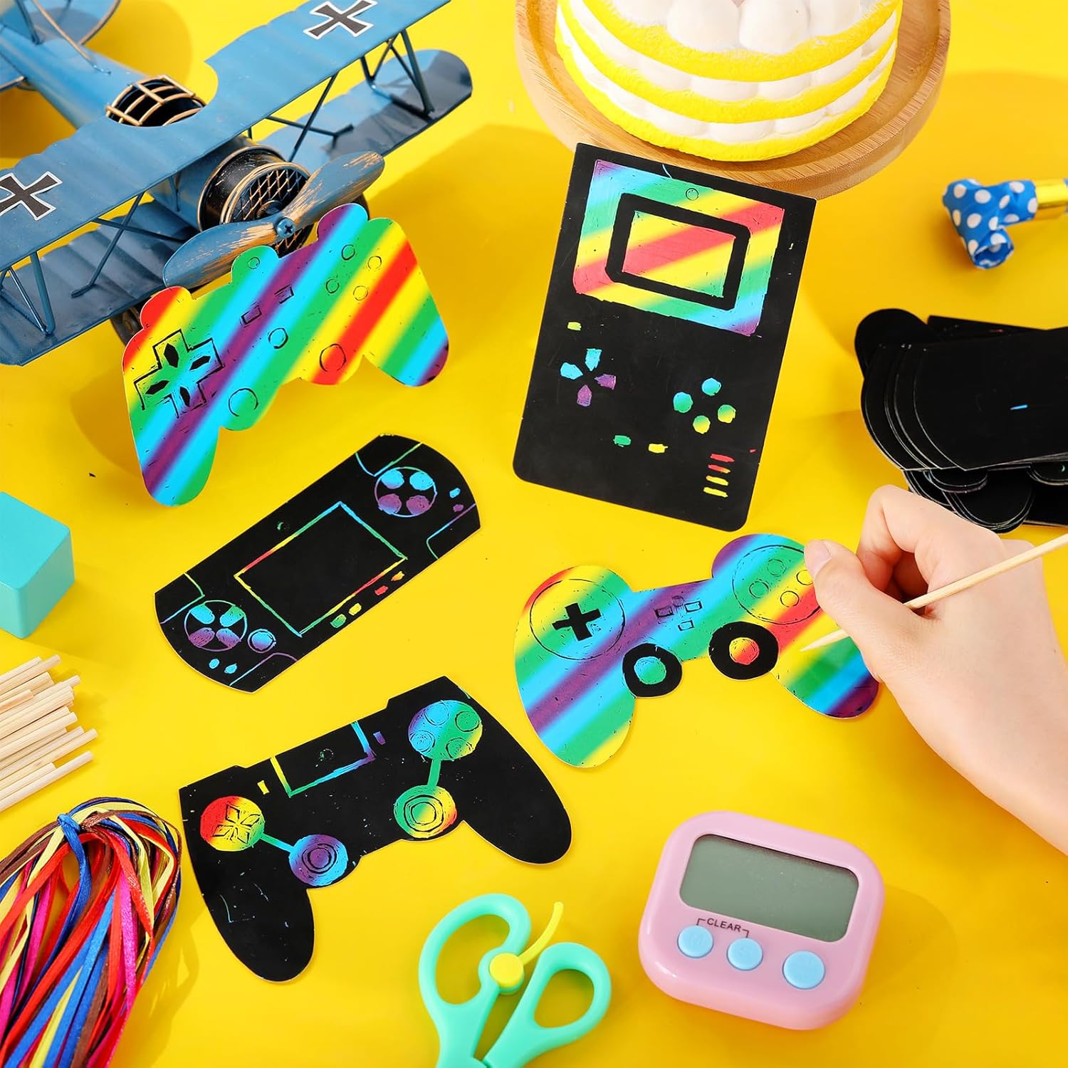 60 pcs Video Game Scratch Cards DIY Party Decor