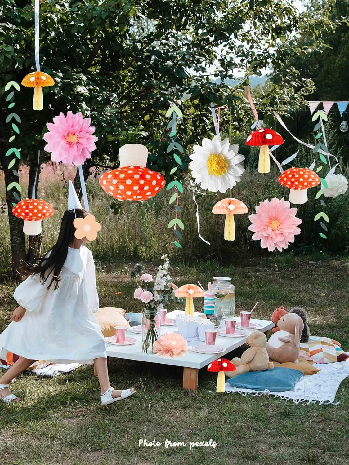 Mushroom and Flower Party Decor Set