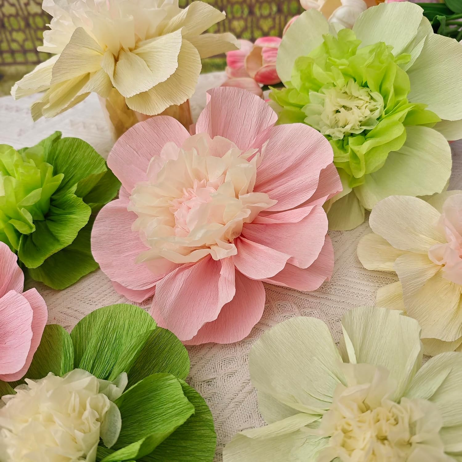 Mybbshower Crepe Paper Flowers for Decor