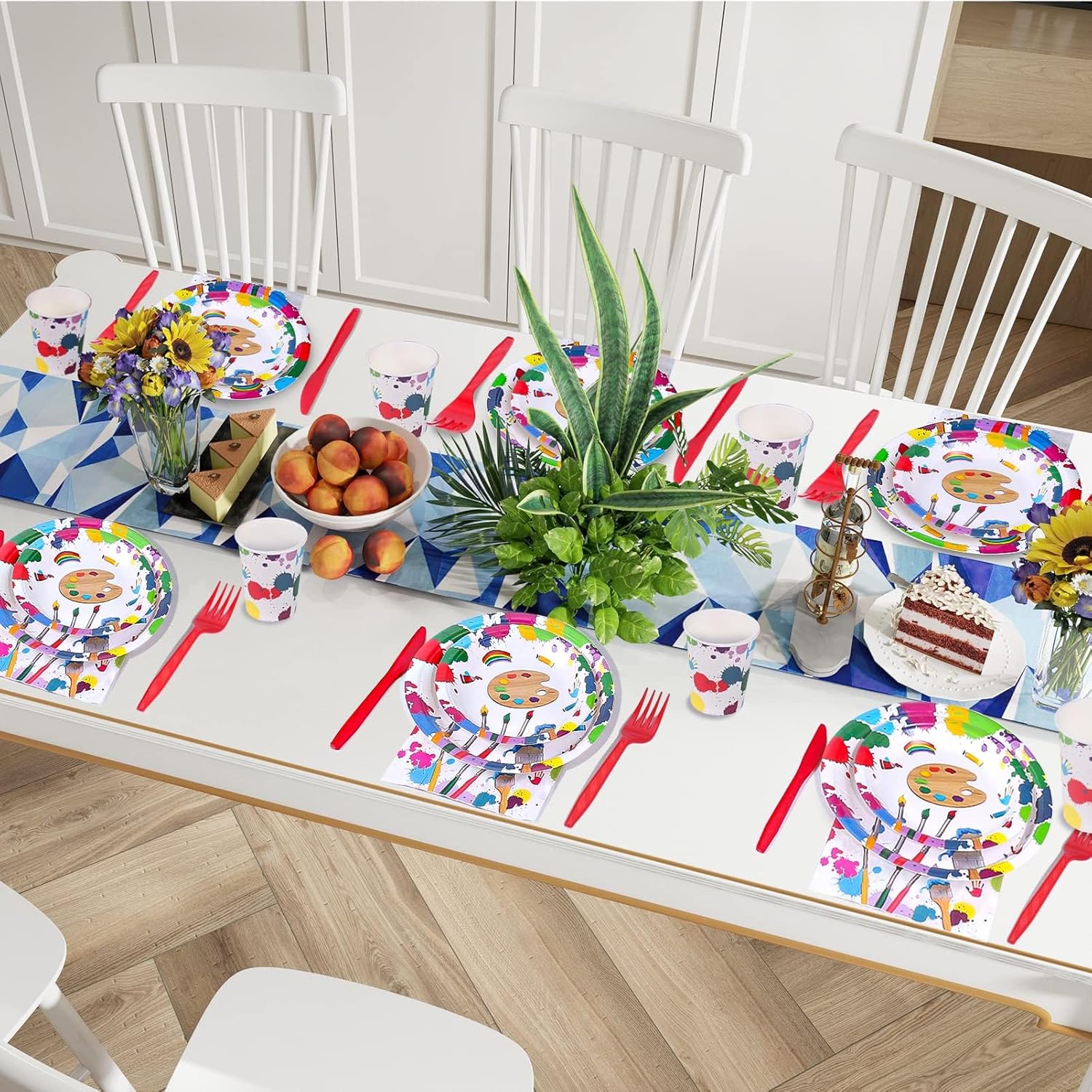Atonofun Art Party Dinnerware Set for 24