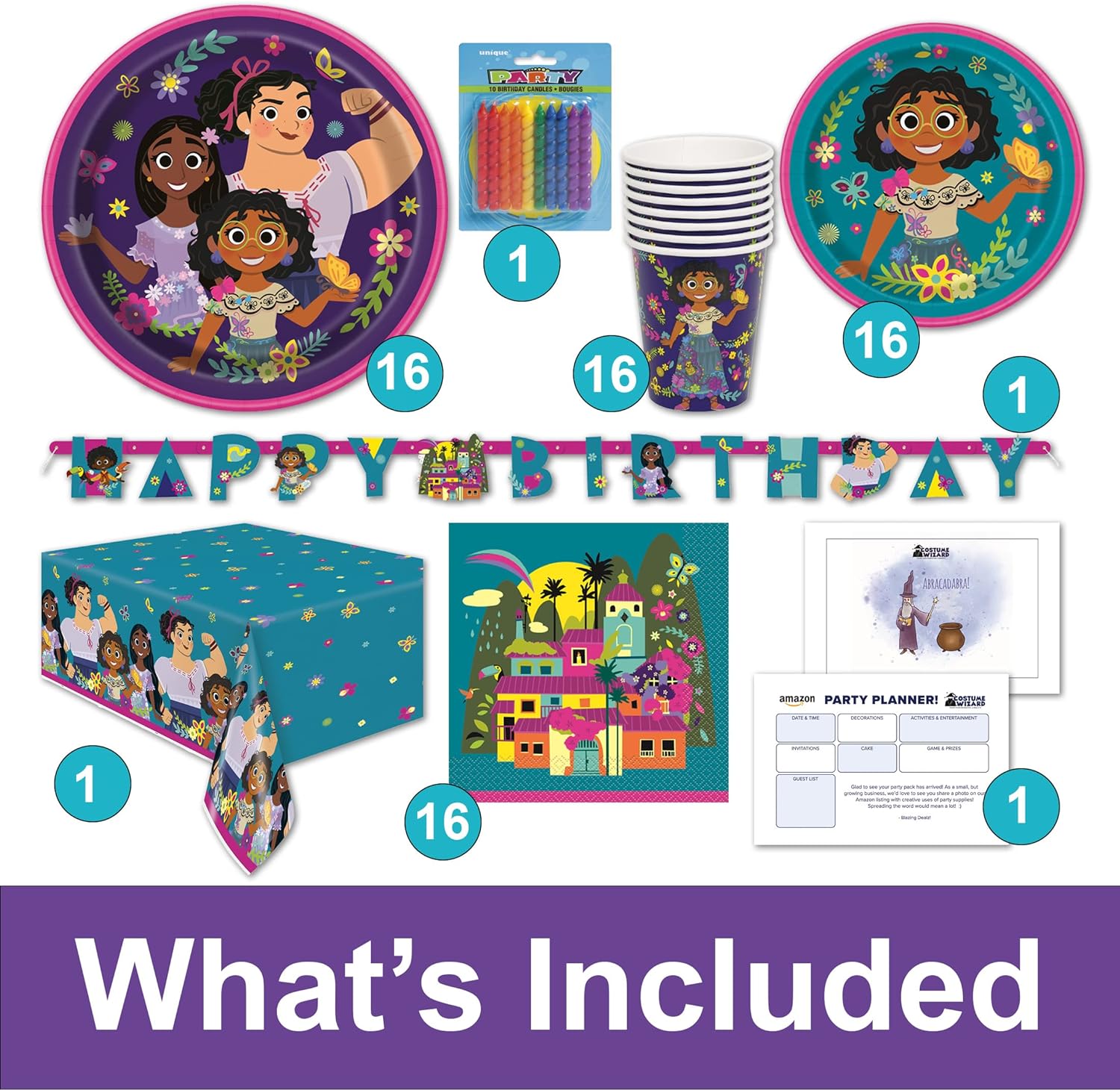 Encanto Themed Birthday Party Supplies for 16 Kids