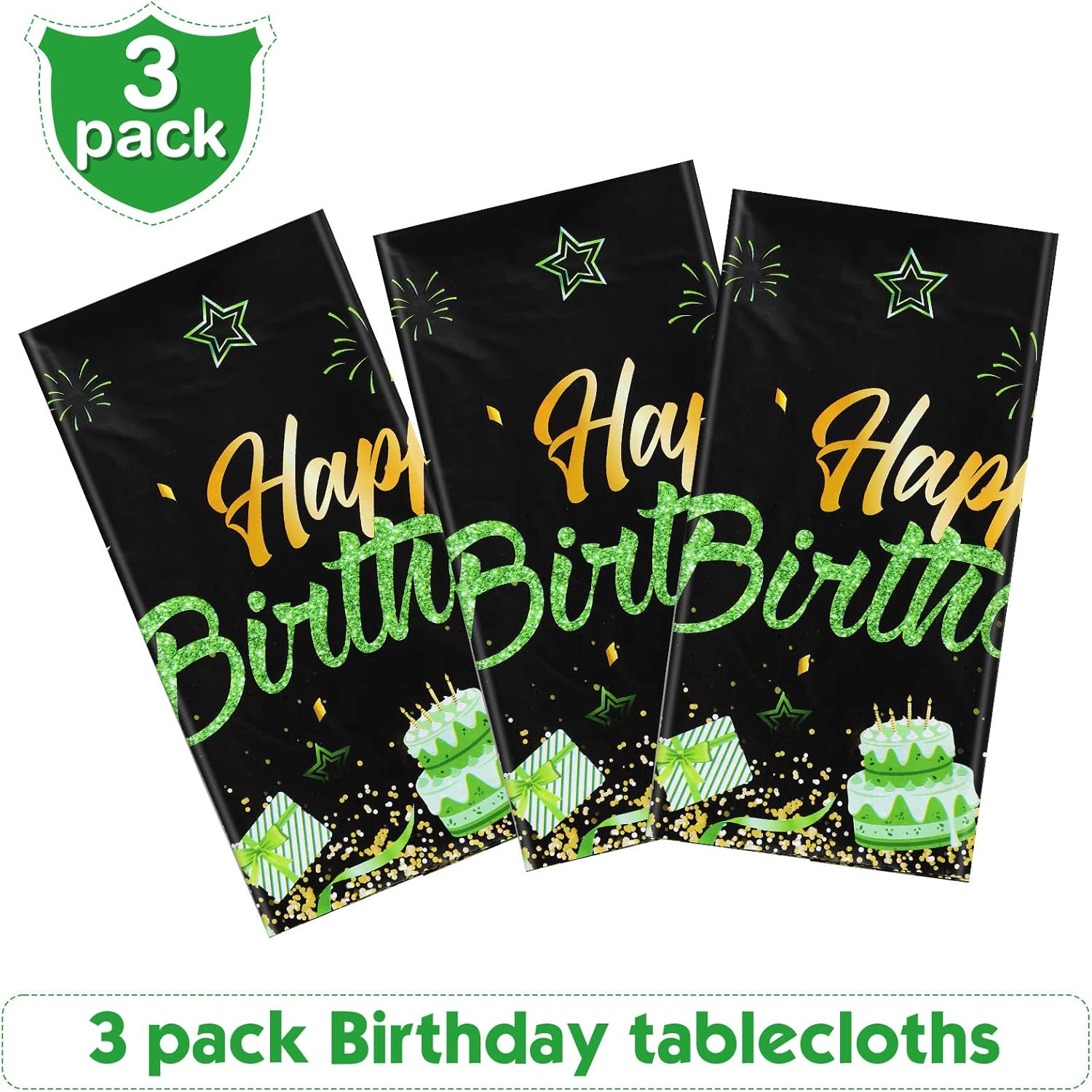Breling 3 Pack Starry Confetti Tablecloths