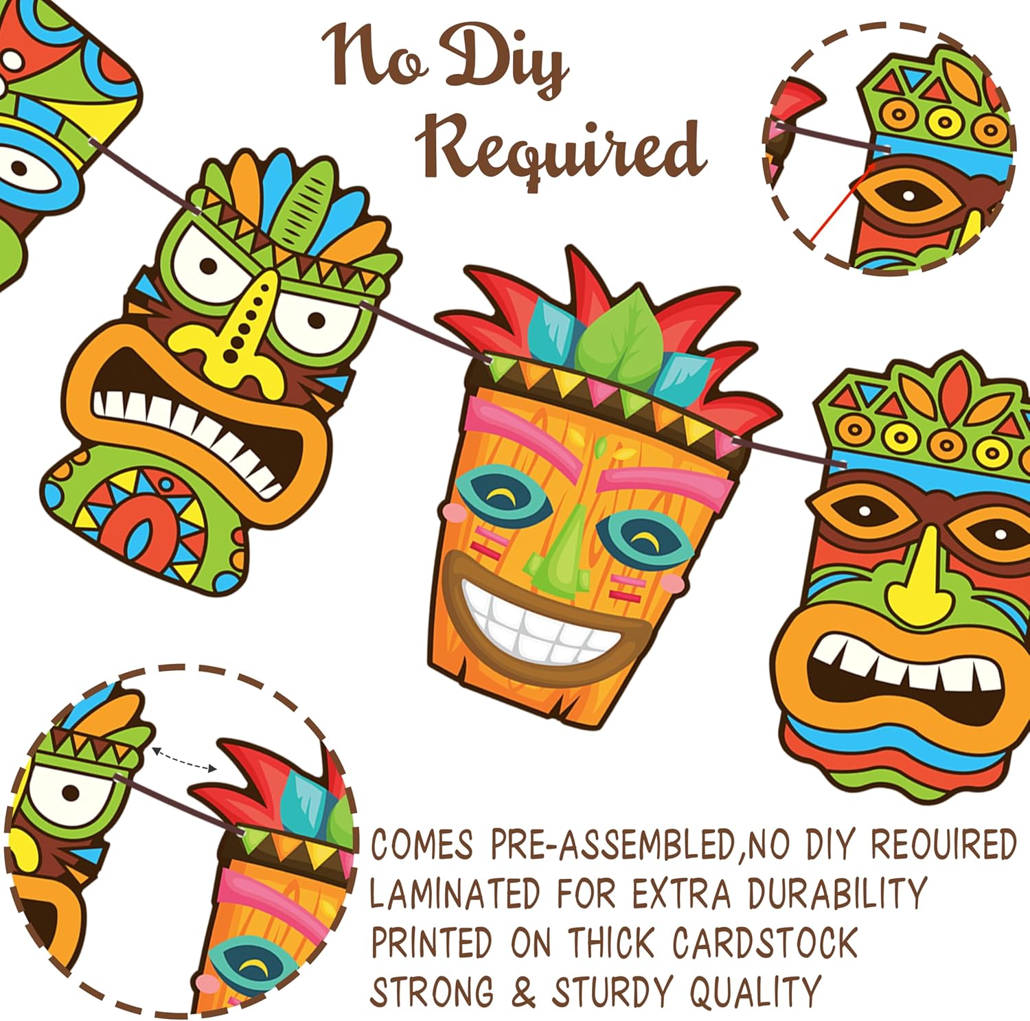 Hawaii Tiki Birthday Party Decor Banners