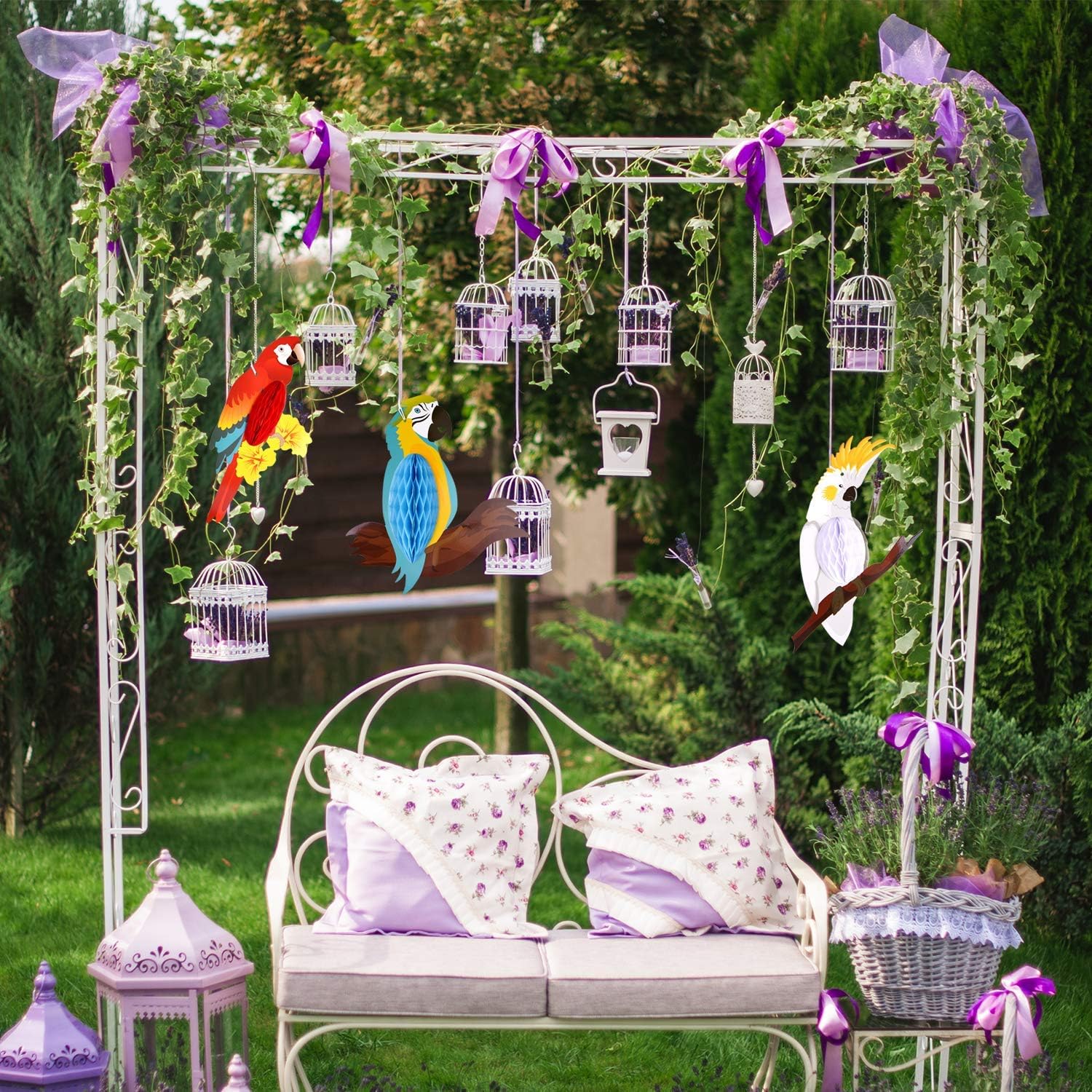 Tuparka 6pcs Tropical Birds Hanging Decorations