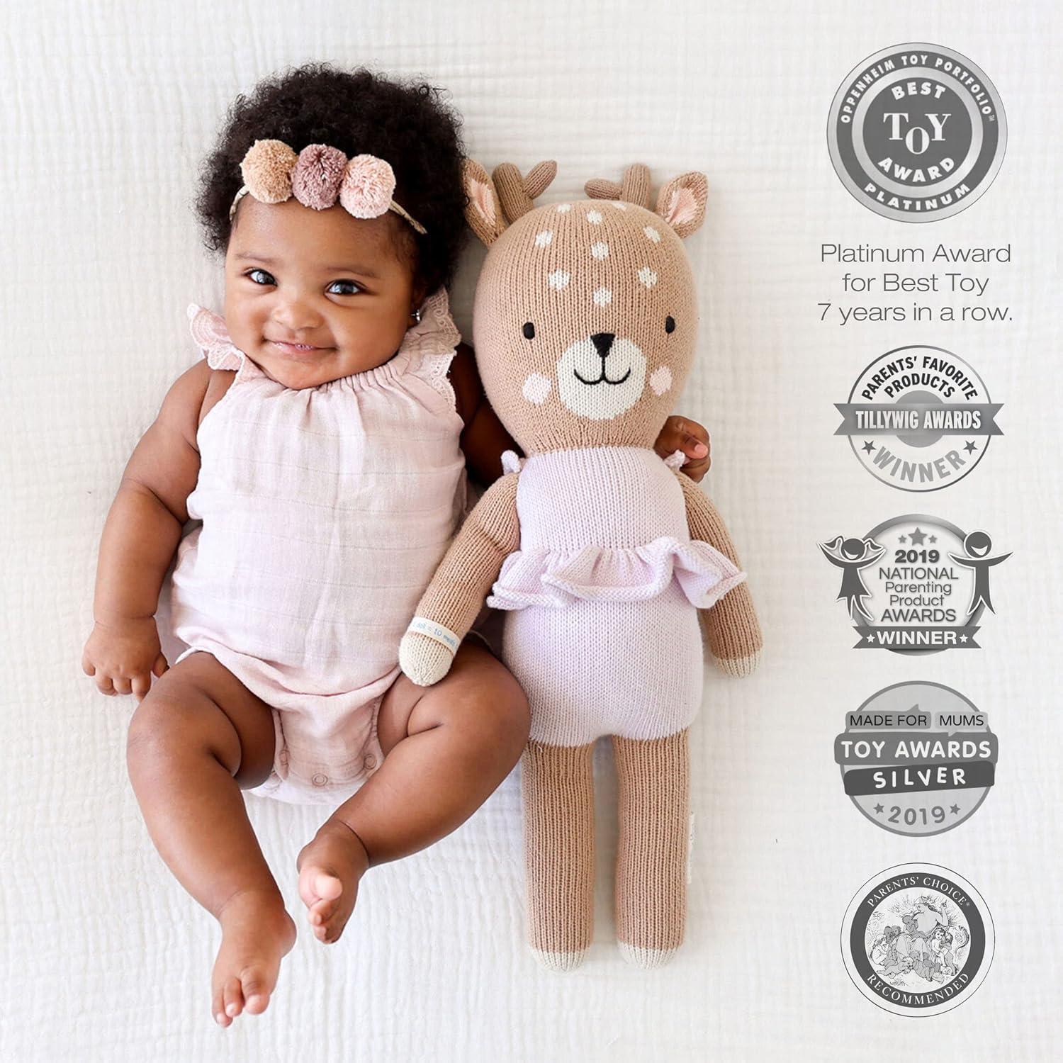 Cuddle Kind Violet The Fawn 13 Hand-Knit Doll