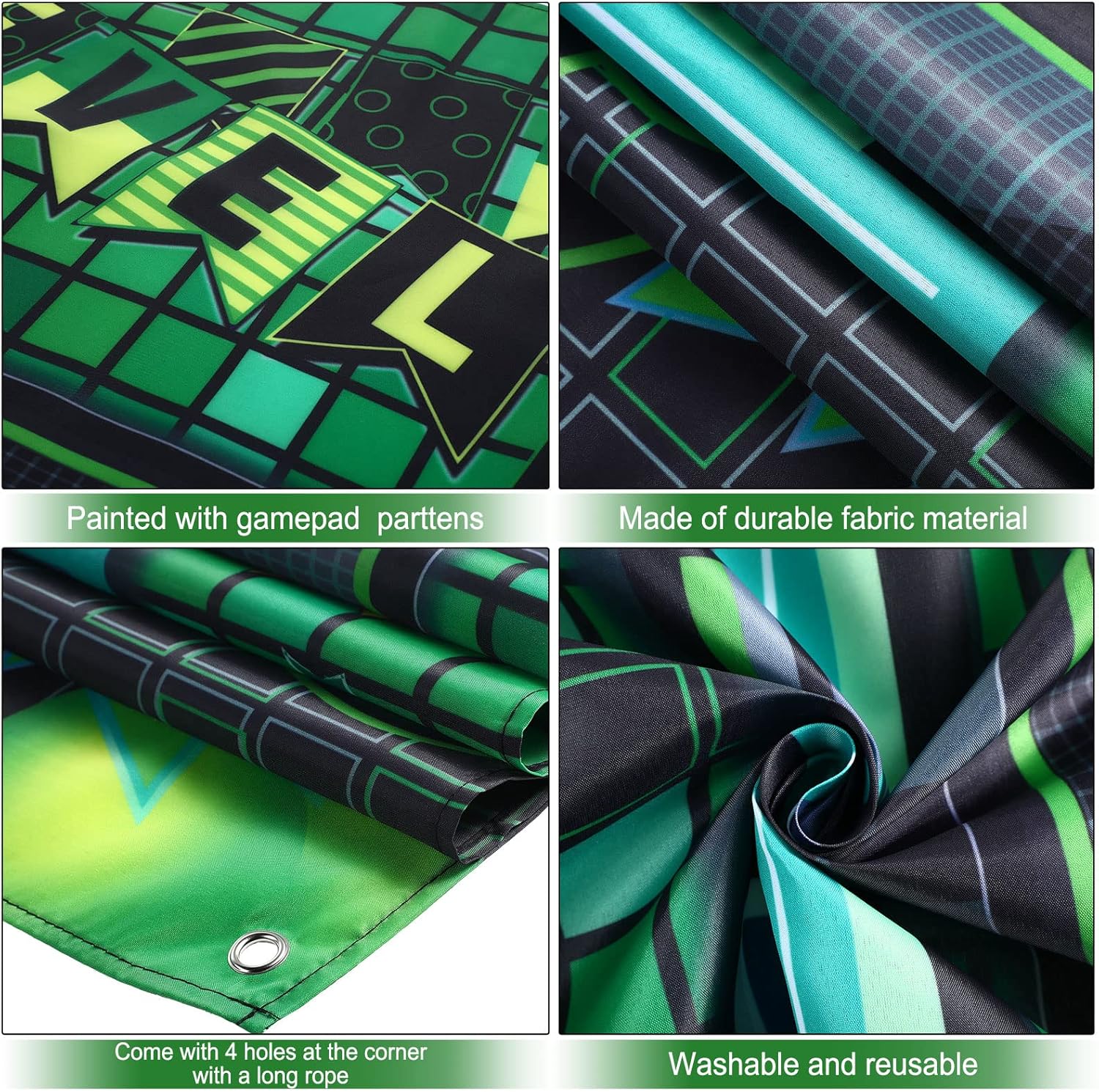 Blulu Video Game Party Photo Banner Backdrop Decor
