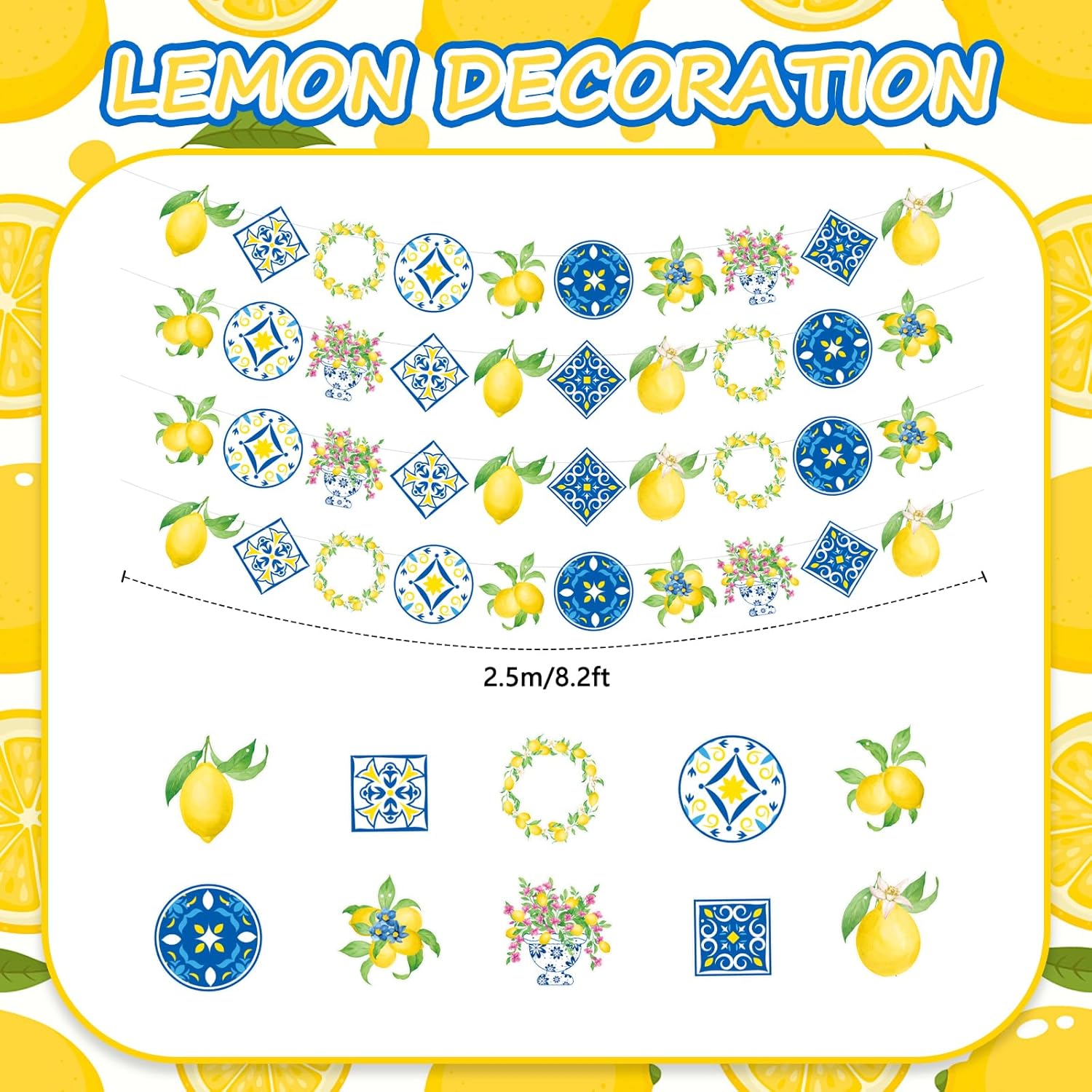 Capri Lemon Theme Party Decorations 4 Pack
