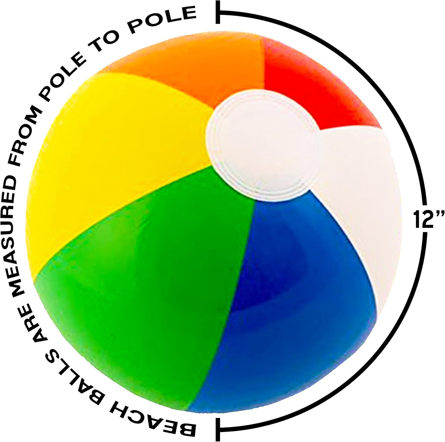 12 Rainbow Colored Inflatable Beach Balls 12 Pack
