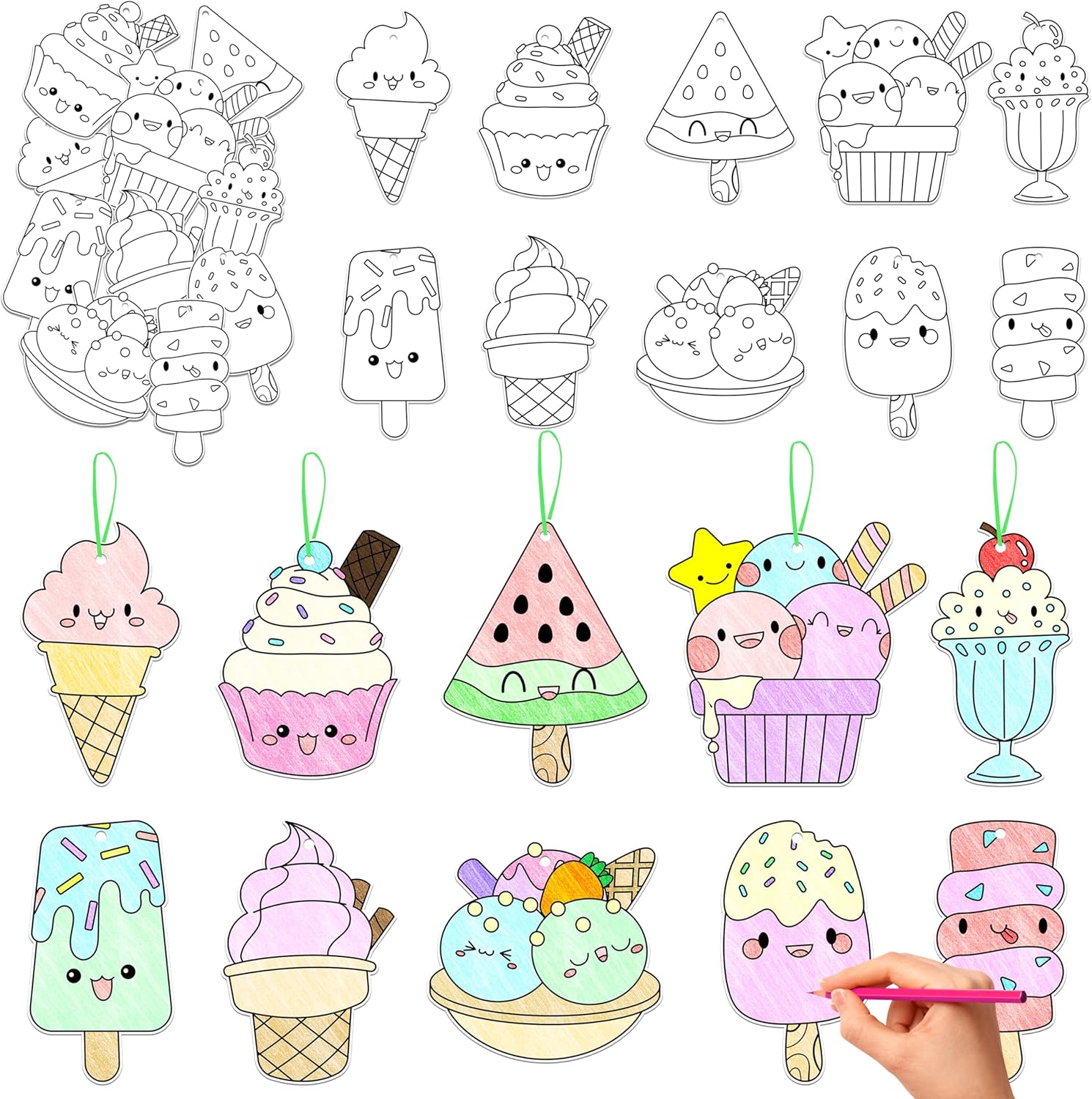 JAPBOR Ice Cream Coloring Craft Kit 83PCS