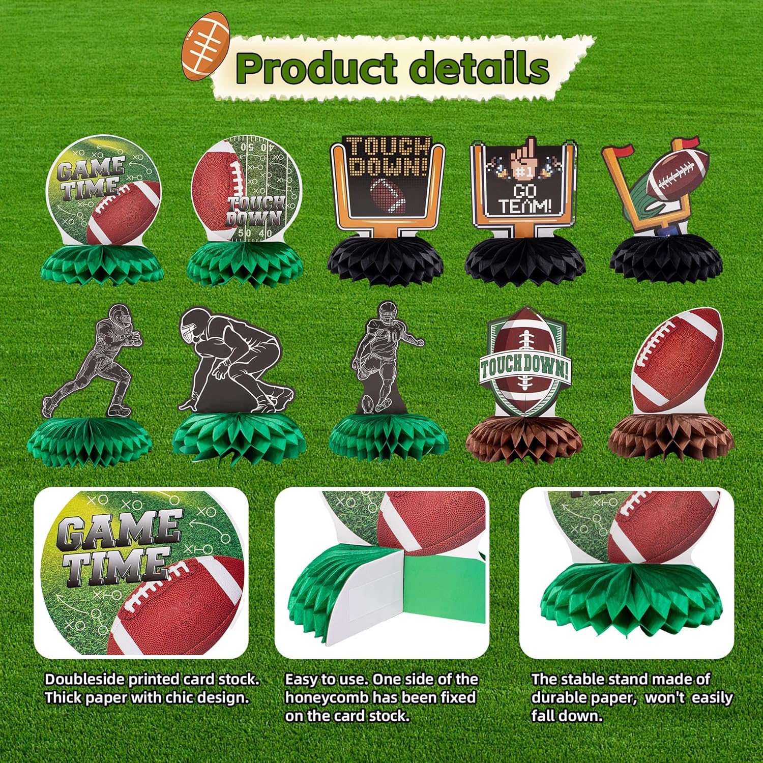Football Party Table Decorations 10-Pack