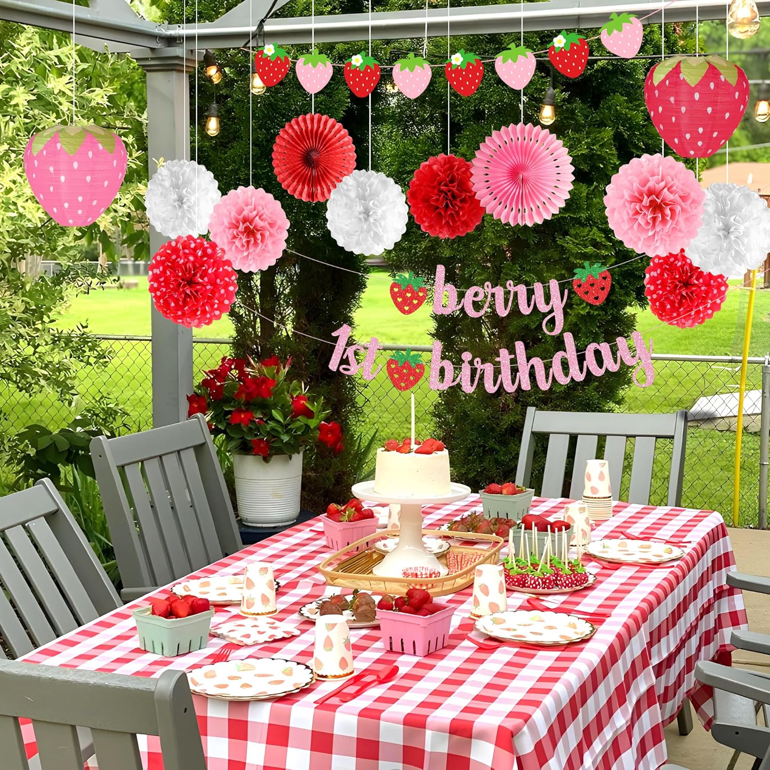 Berry First Birthday Decor 14 Pcs Set for Girls